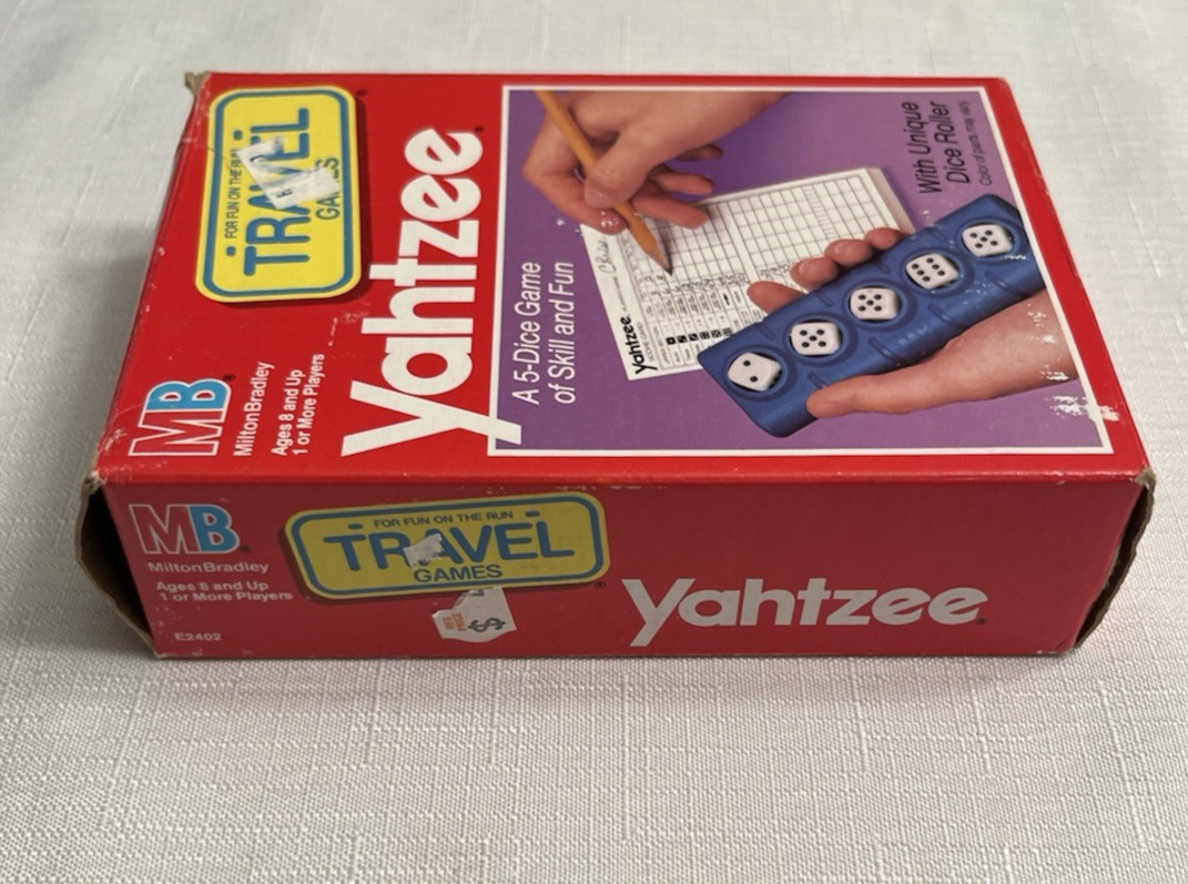 Vintage 1989 Milton Bradley Travel Classic Yahtzee Game Ages 8+~Complete