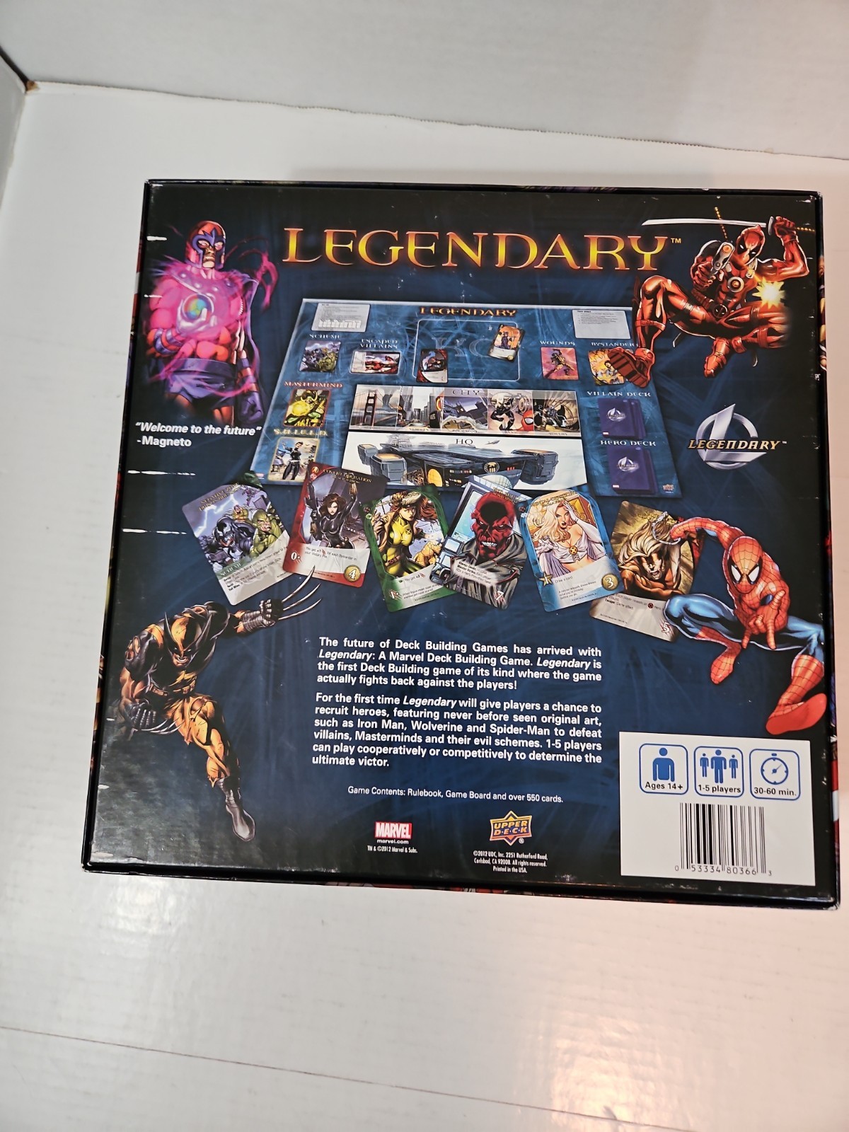 Legendary: A Marvel Deck Building Game base game with 500 cards used Original V