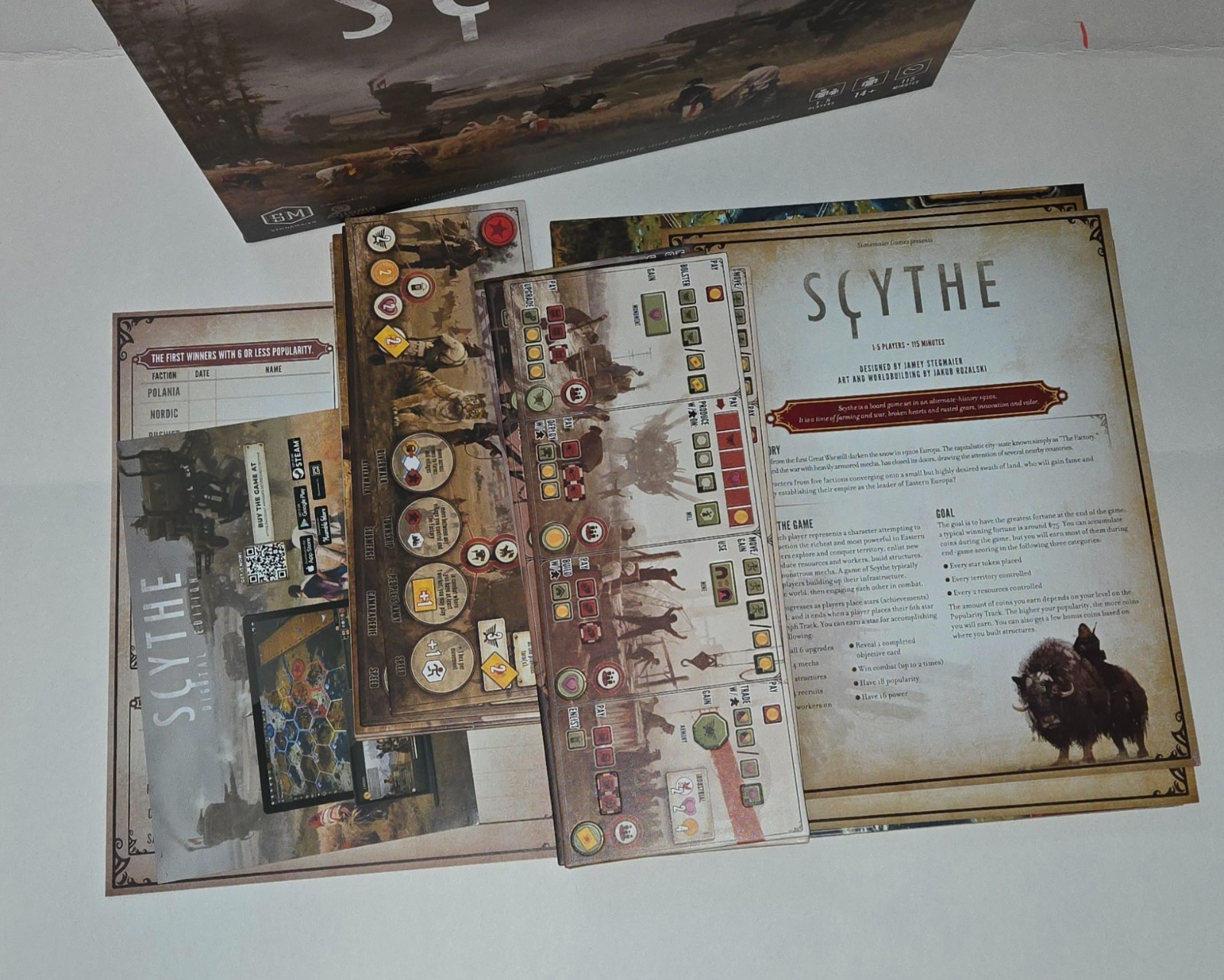 Scythe Board Game Stonemaier Complete NM Condition plus Modular Board Expansion