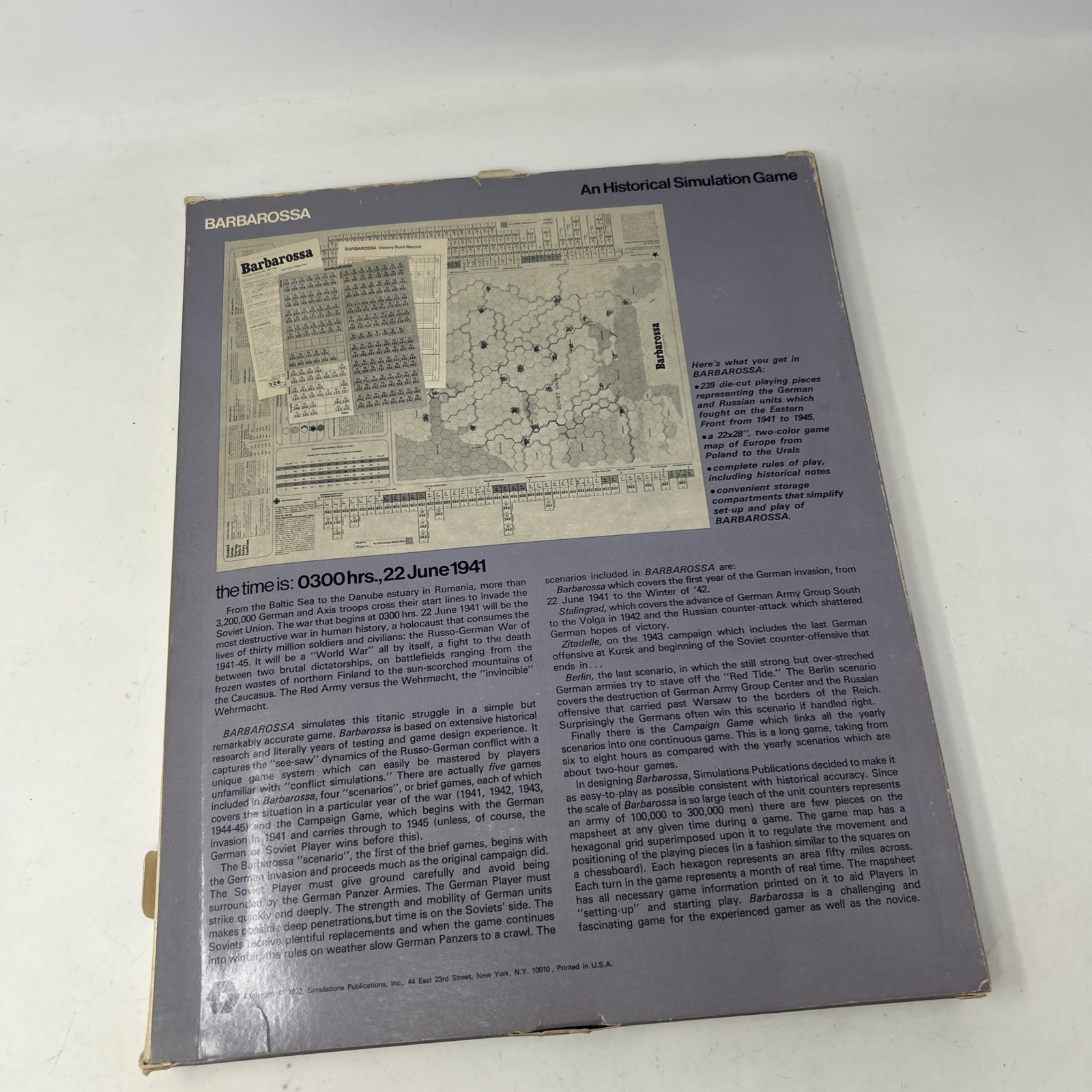 SPI BARBAROSSA THE RUSSO GERMAN WAR 1941-45 Punched 1972 Copy