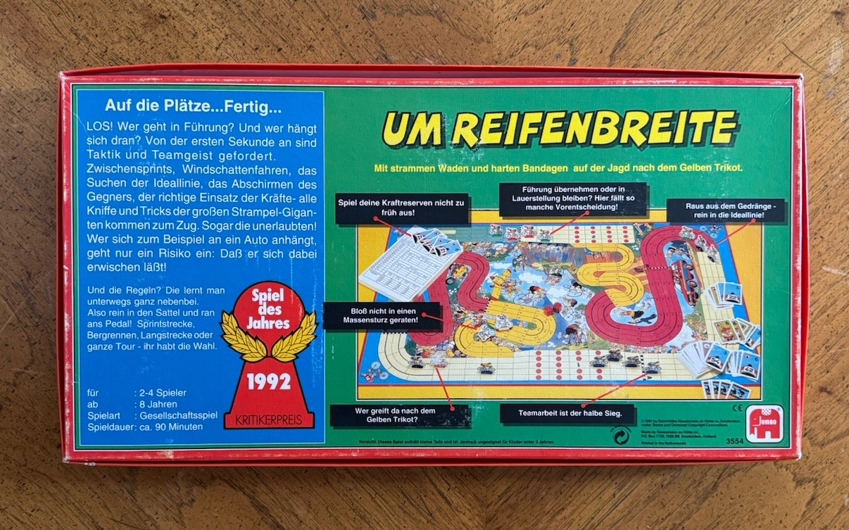 Um Reifenbreite (By the Width of a Tire) German Jumbo Interna Boardgame, 1992