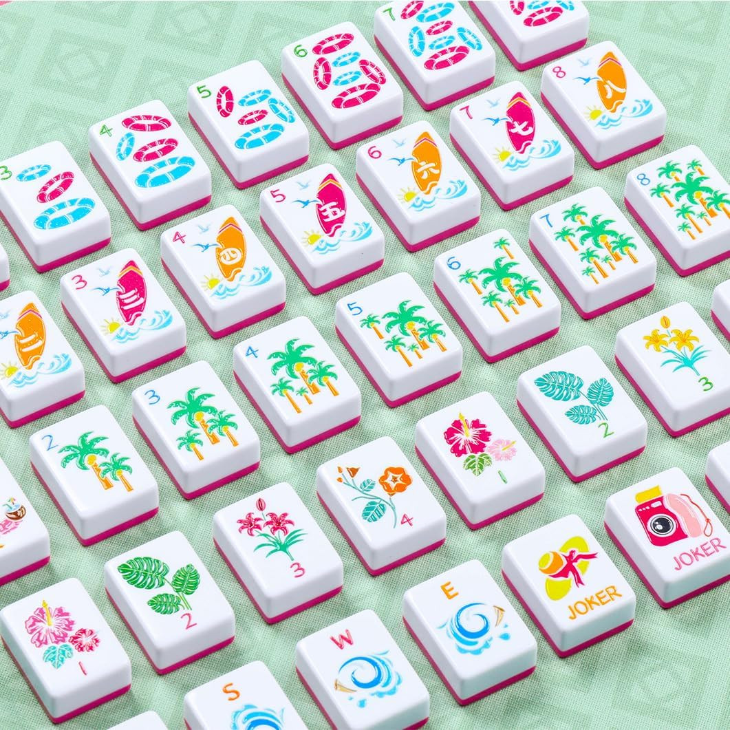 American Mahjong Tile Set, 160 Engraved Tiles with Mah-jongg Accessories and Til