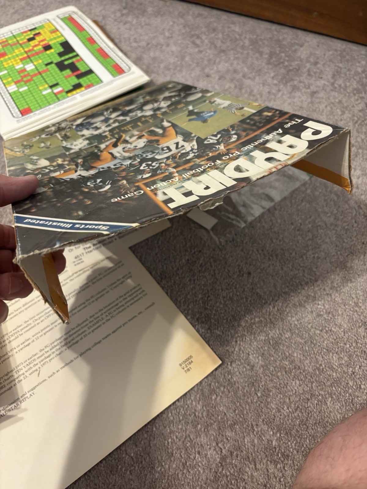 Paydirt Authentic Action NFL Football Board Game 1982 Please Read