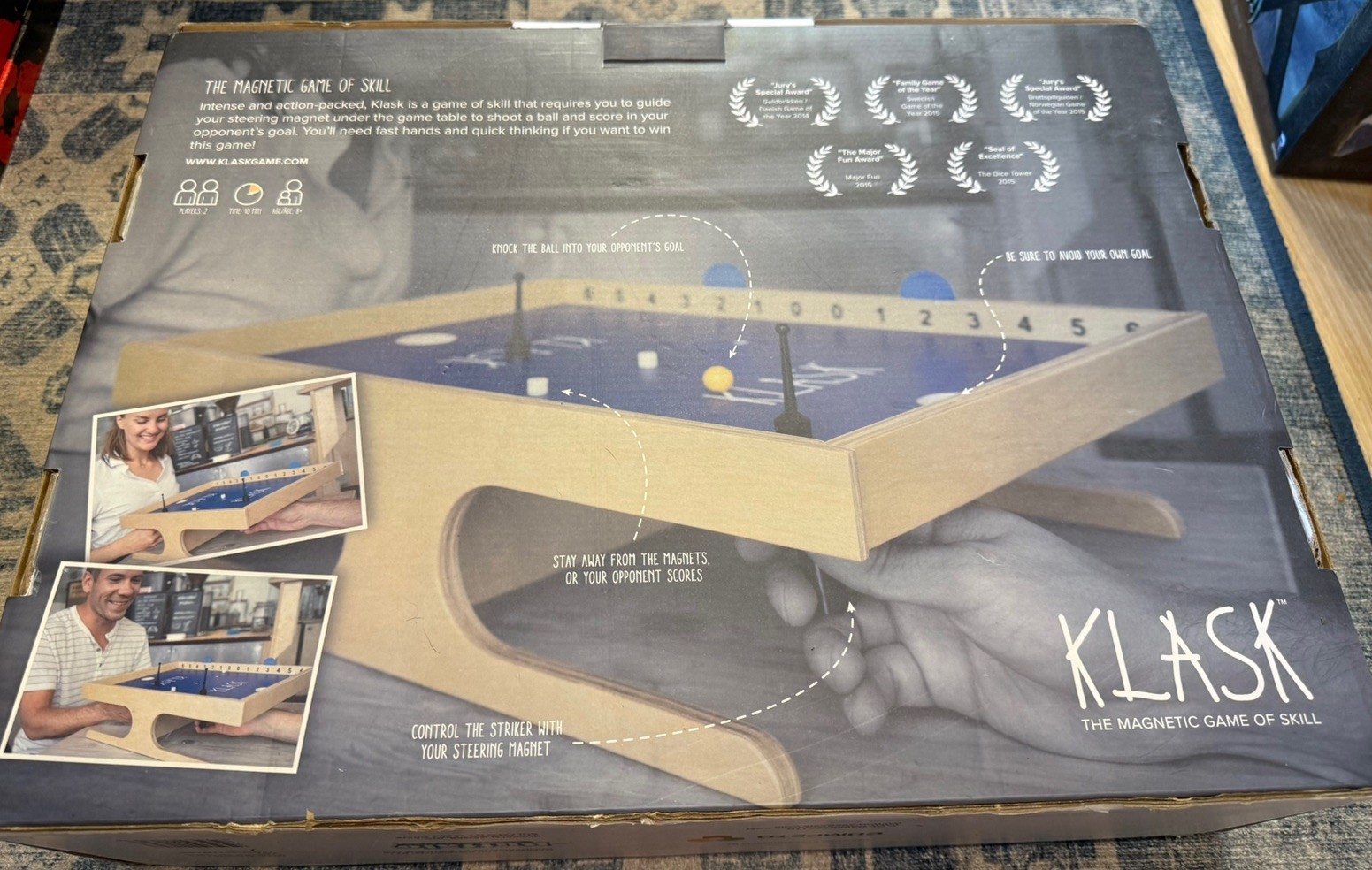 KLASK Magnetic Battle Game of Skill Tabletop Foosball / Air Hockey Hybrid Battle
