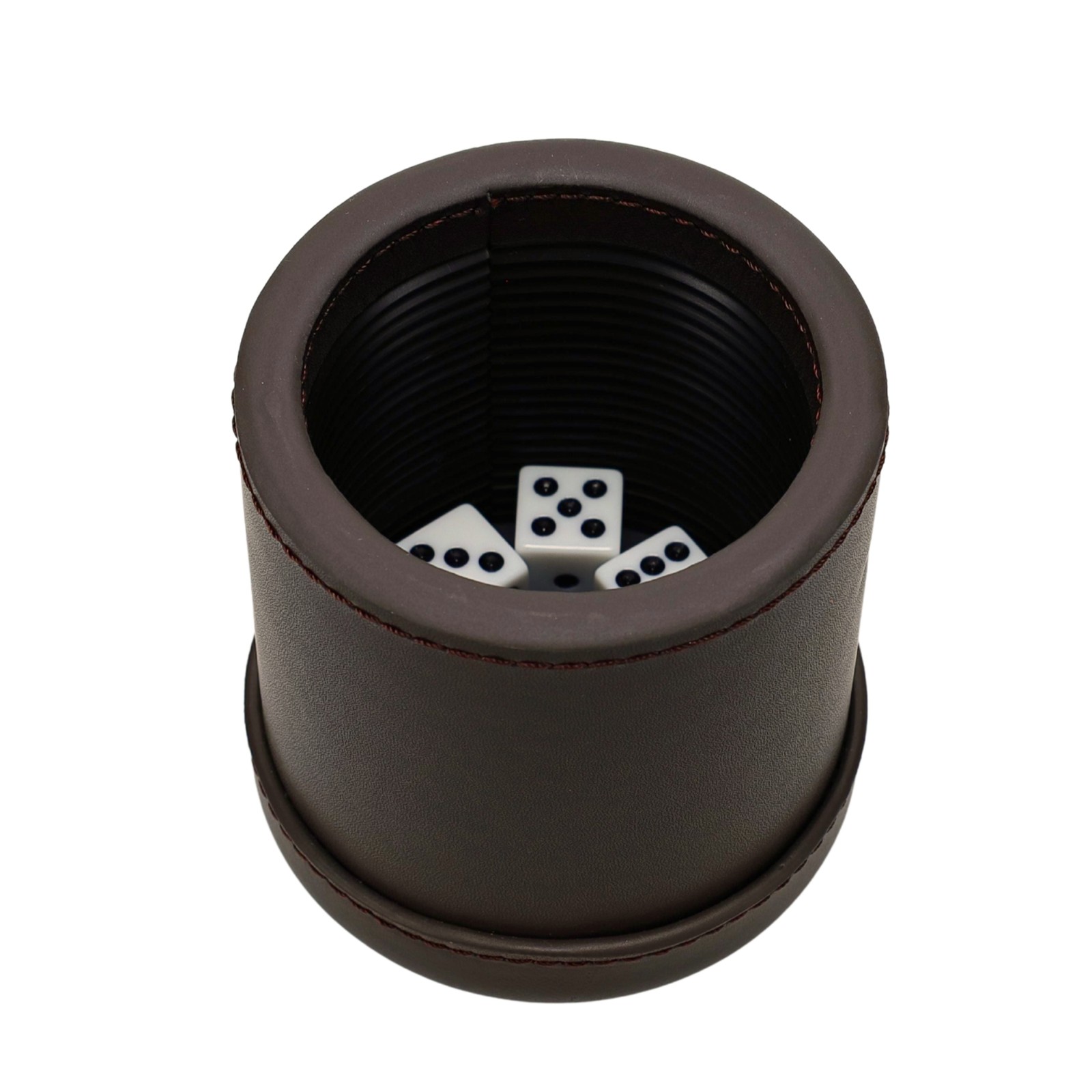 WE Games Brown Leather Dice Cup Set