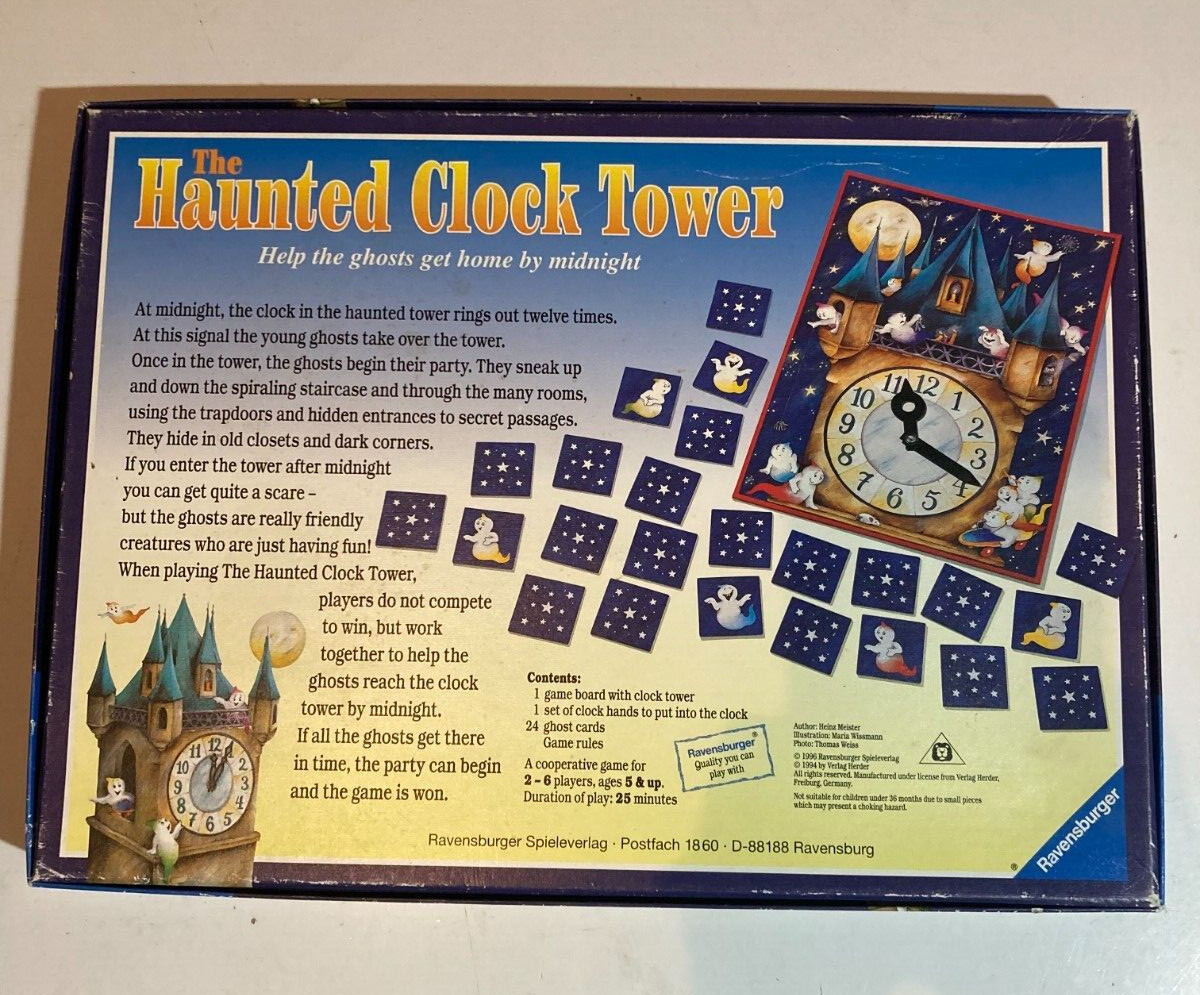 1994 RAVENSBURGER board game THE HAUNTED CLOCK TOWER 100% Complete Vintage