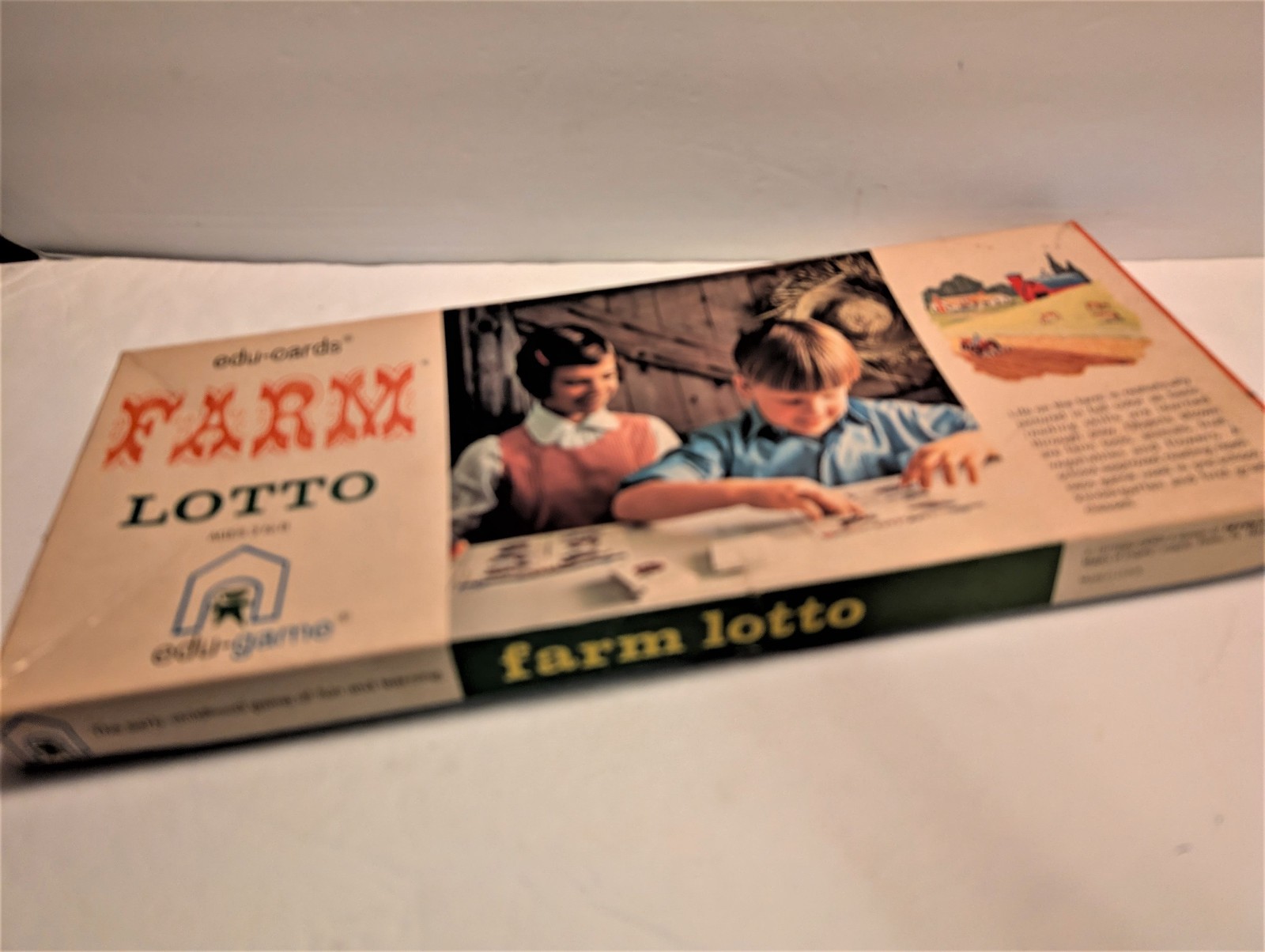 vtg 1970 FARM LOTTO GAME Eud-Games 1-6 players Ages 3-8 Instructions Made in USA