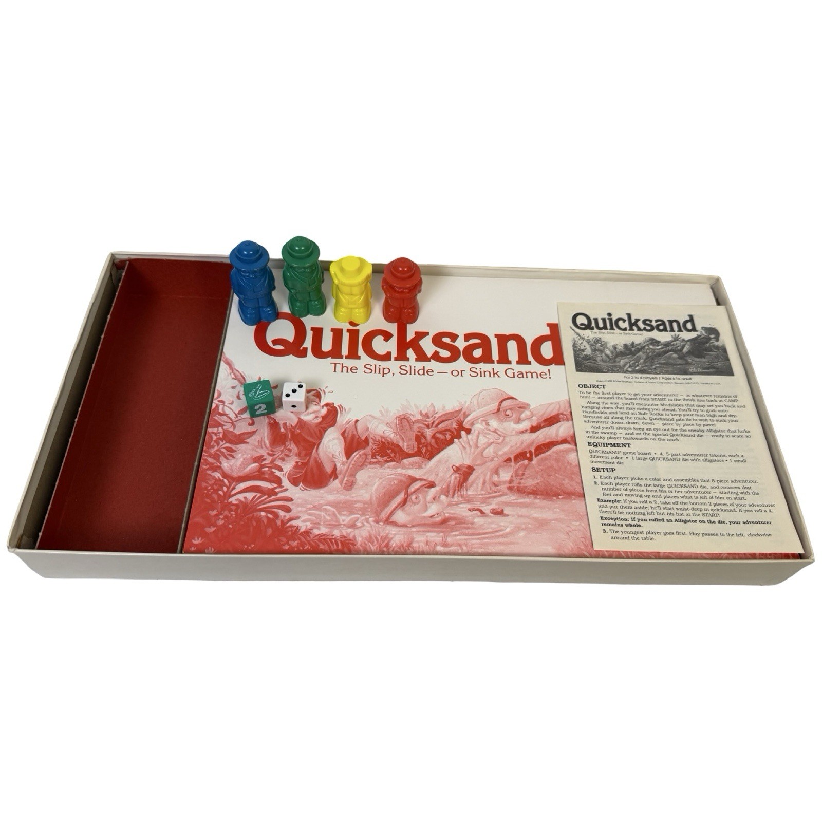 Quicksand Board Game 1989 Parker Brothers “Slip, Slide or Sink!” Incomplete