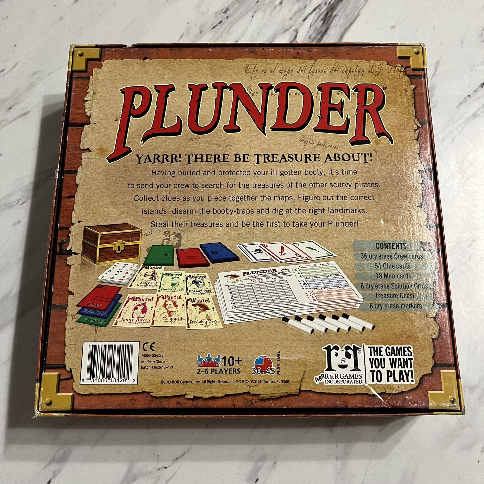 Plunder By R & R Games The Pirate Treasure Hunt Board Game Complete