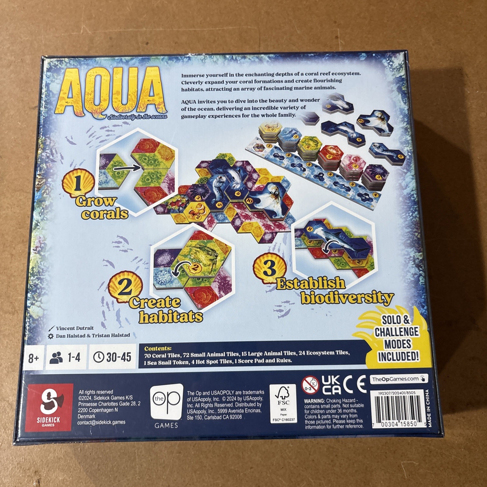 Aqua Board Game Strategy 1 To 4 Players New Sealed Free Shipping Solo Mode Too!