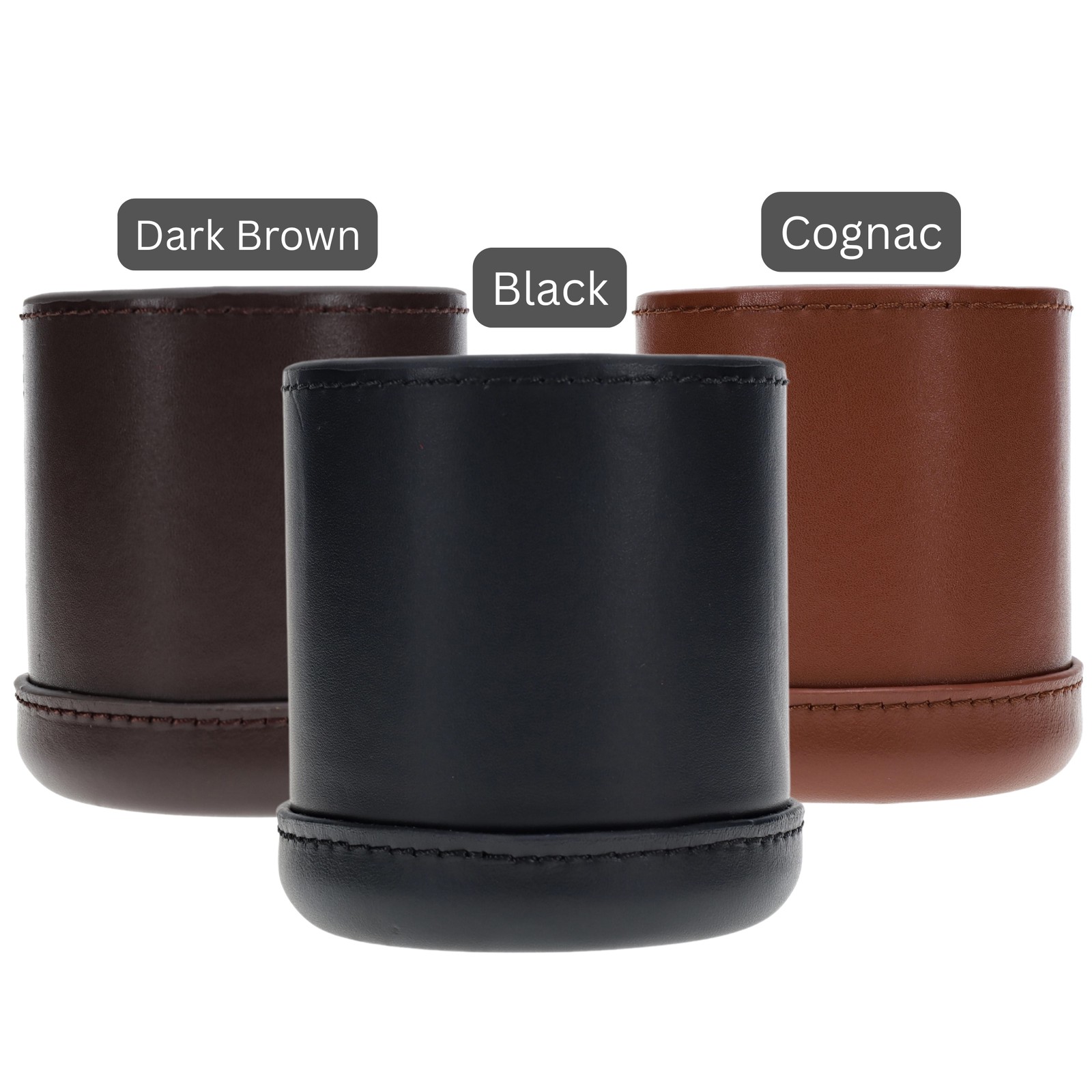 WE Games Brown Leather Dice Cup Set