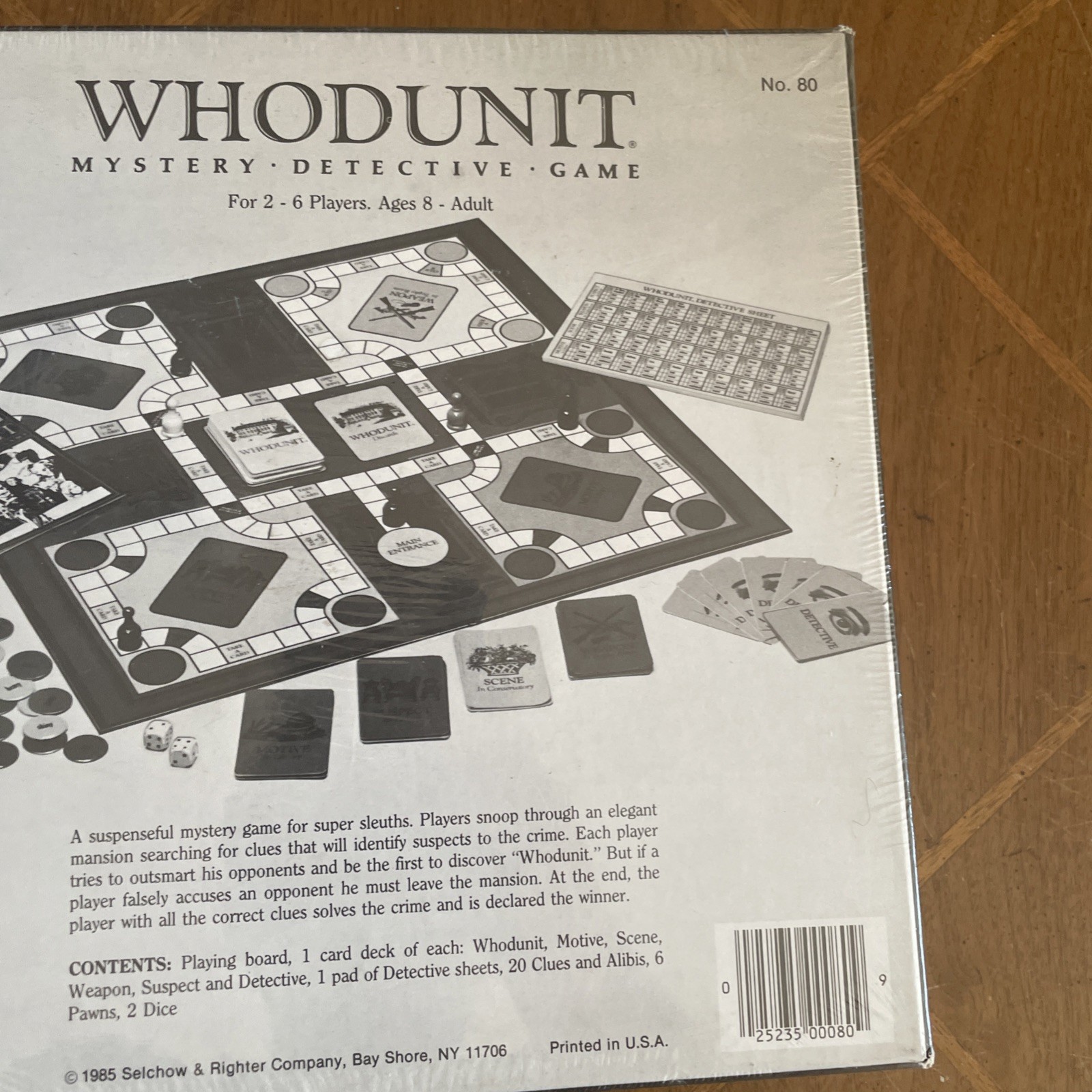 Vintage 1985 Whodunit mystery detective game Selchow & Righter New