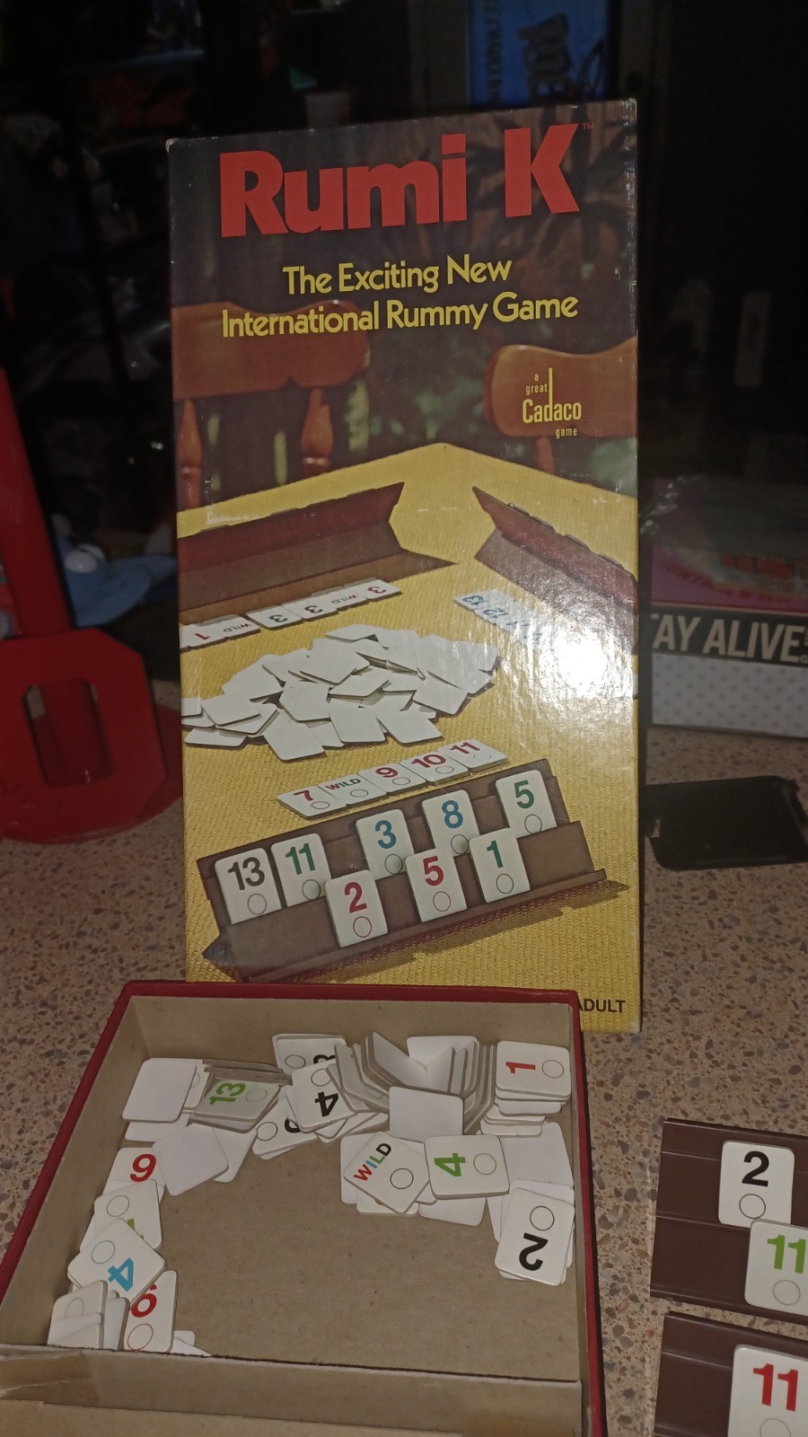 Rumi K 1977 Vintage Tile Game. COMPLETE Rummy Game. Great Condition Box & Game