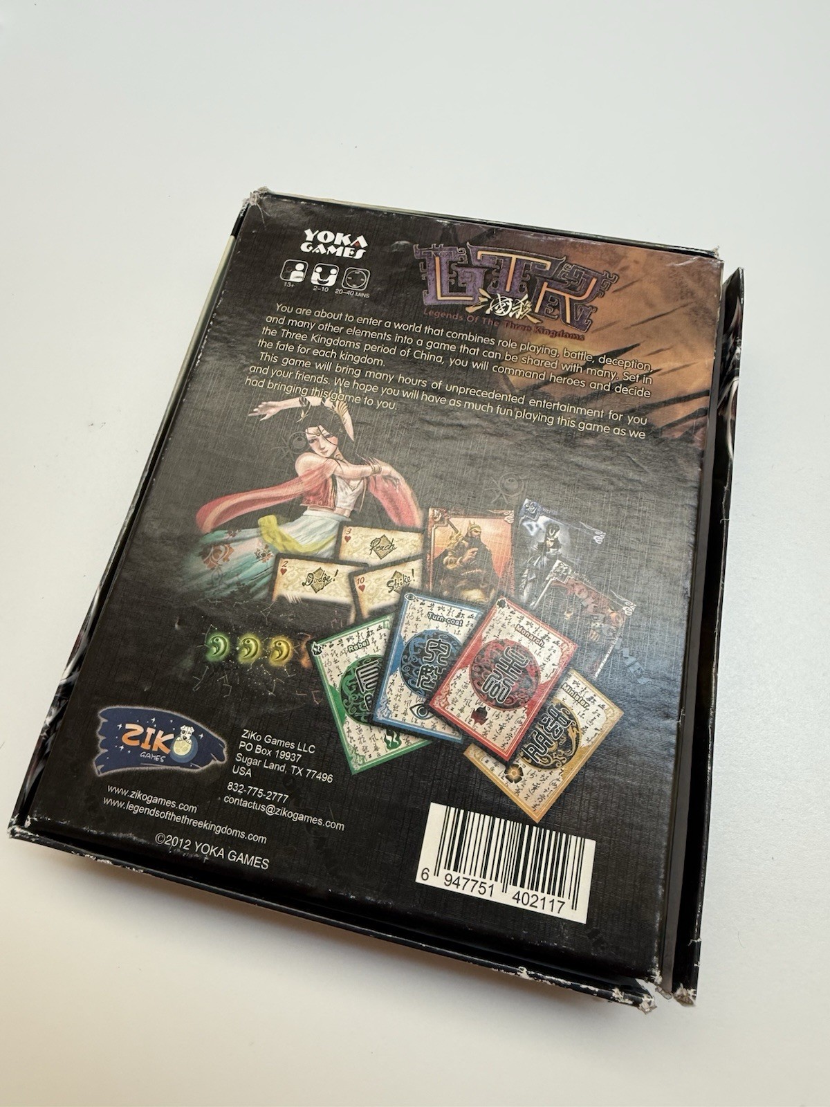 Legends Of The Three Kingdoms Yoka Games Board Game Card Set Used