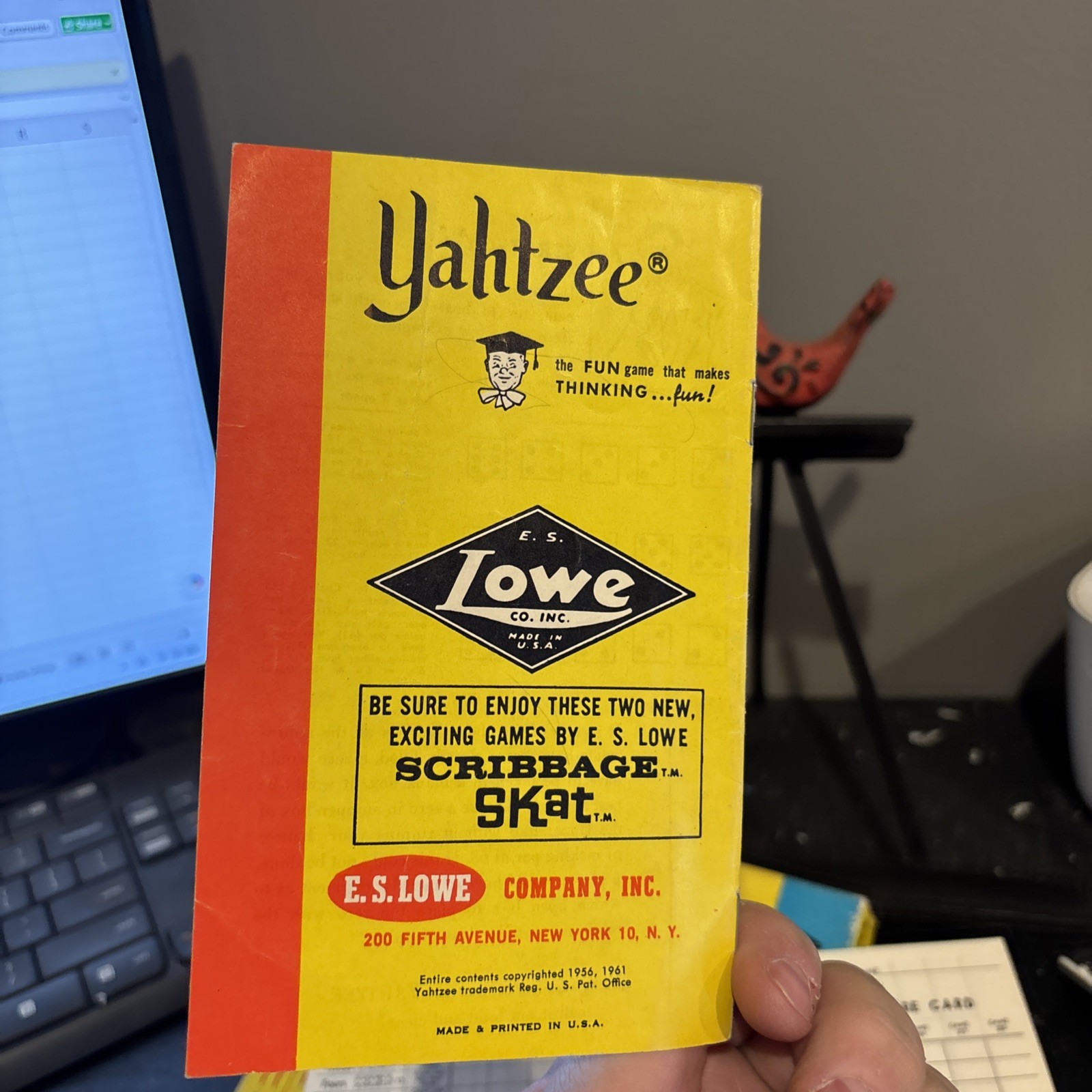 Vintage 1956 Yahtzee Score Pads Box Of 3 And 3 Pads For Kismet