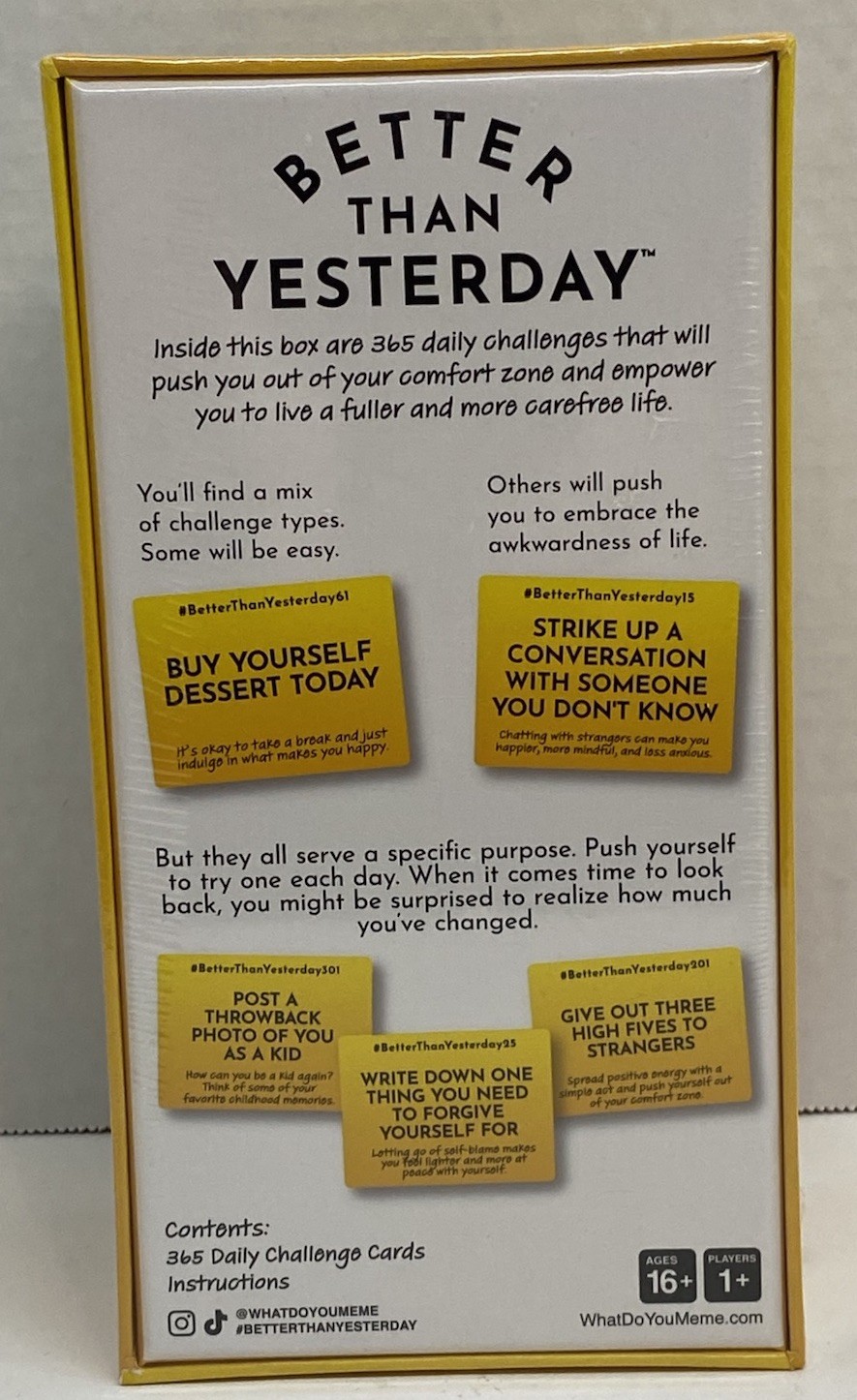 Better Than Yesterday 365 Daily Challenges Card Game For 1+ Players NEW/SEALED