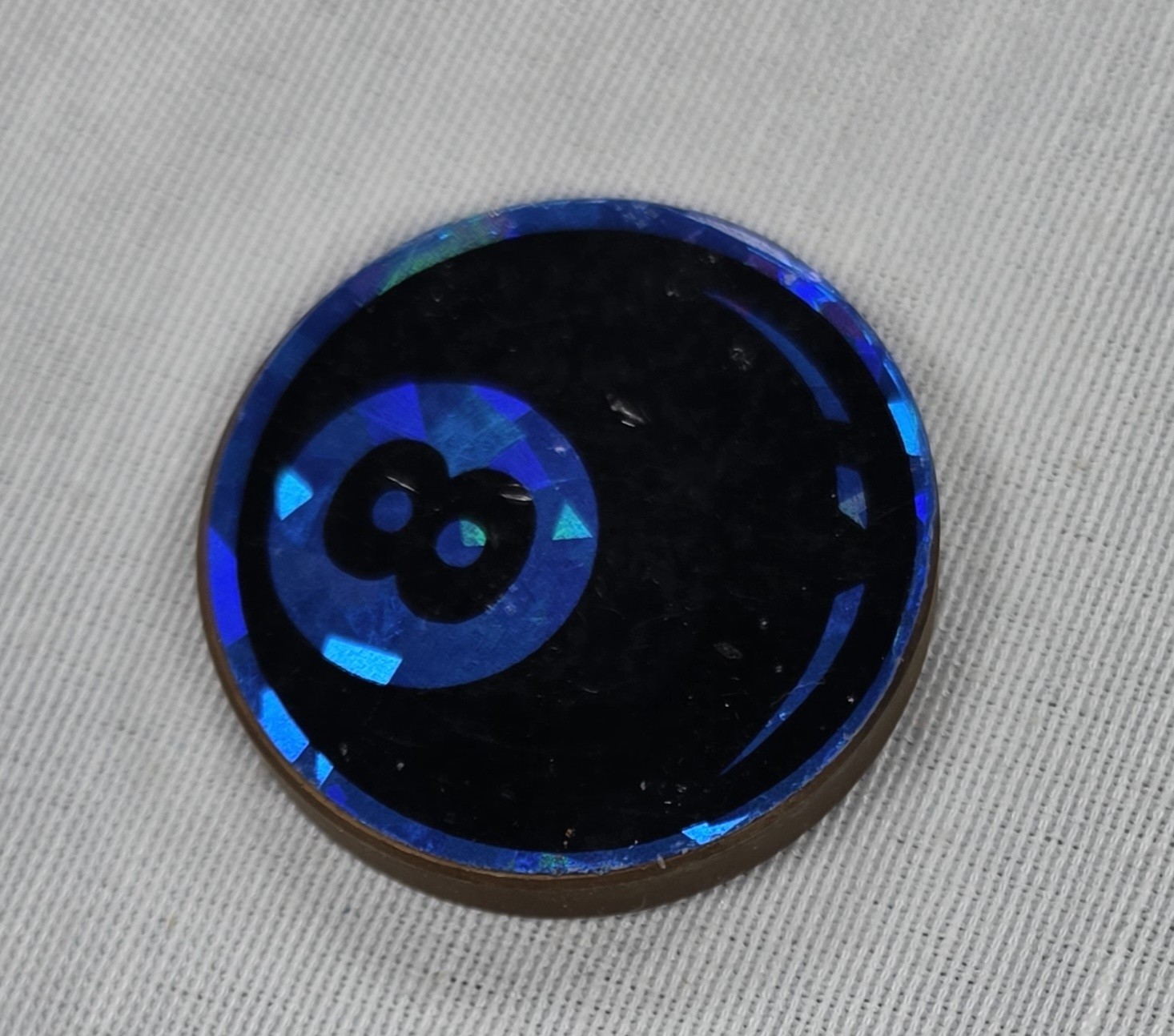 Vtg 1990s Brass Magic 8 Ball POG Slammer Holographic Heavy Metal Milkcaps 1.6″