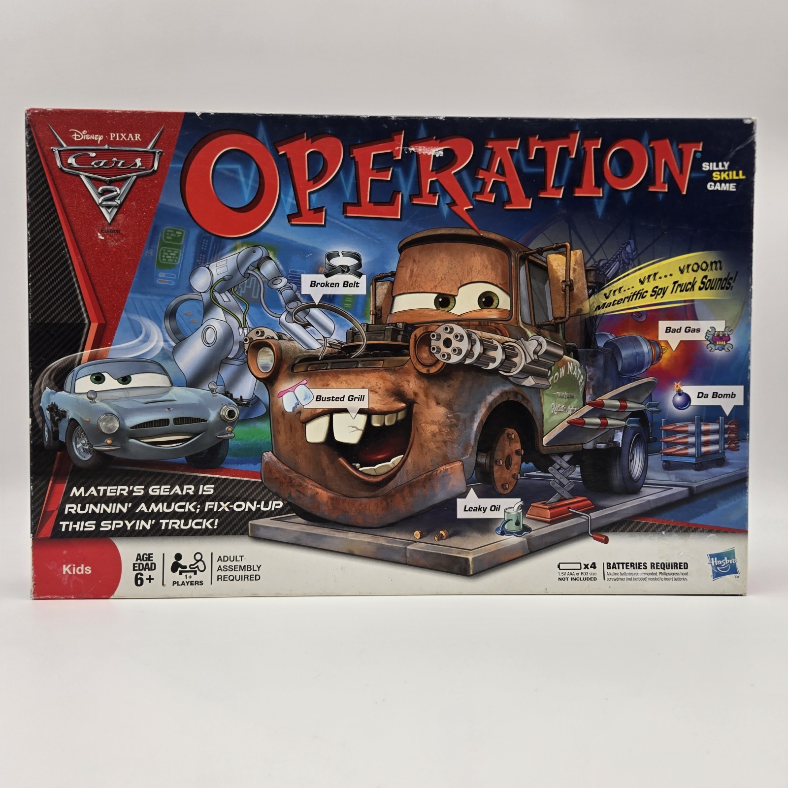 Disney Pixar Cars 2 Operation Board Game Mater Edition 2011 Hasbro – COMPLETE
