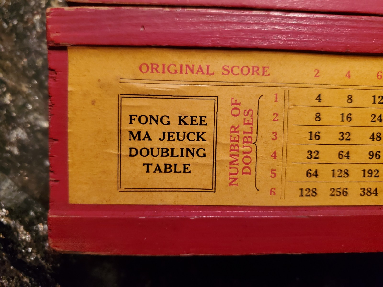 Vtg Red Camphor Wood Mahjong Racks Set of 4 Fong Kee Ma Jeuck 16.5″x 2.125″ Wide