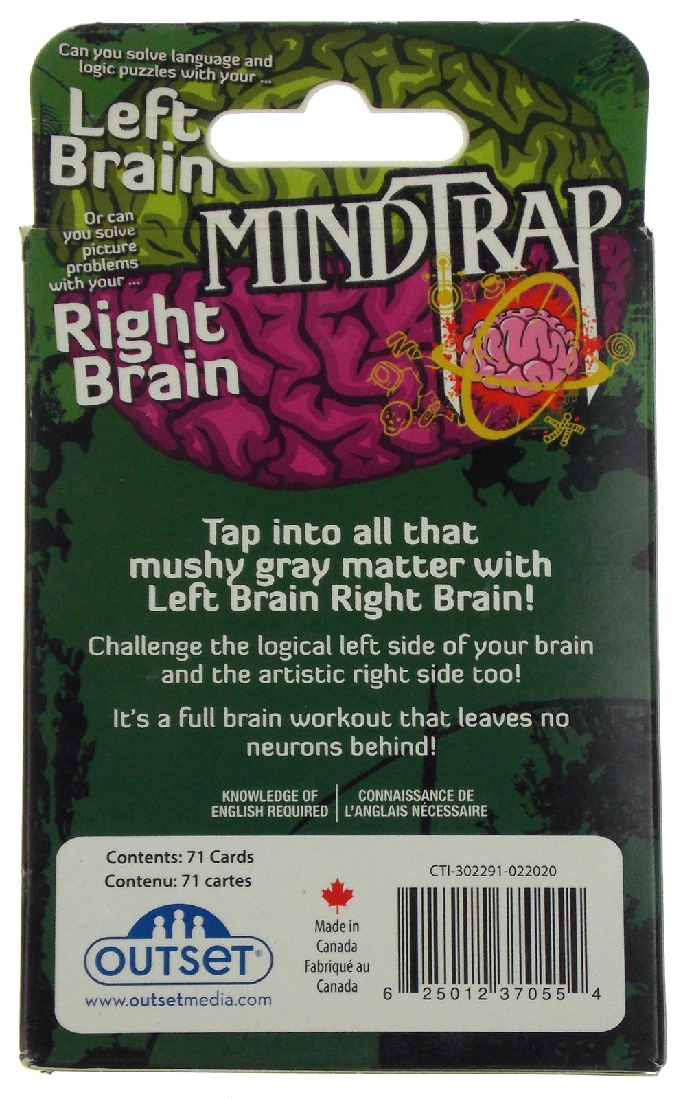Mindtrap Left Brain Right Brain Solve Language Logic Picture Puzzles Artistic