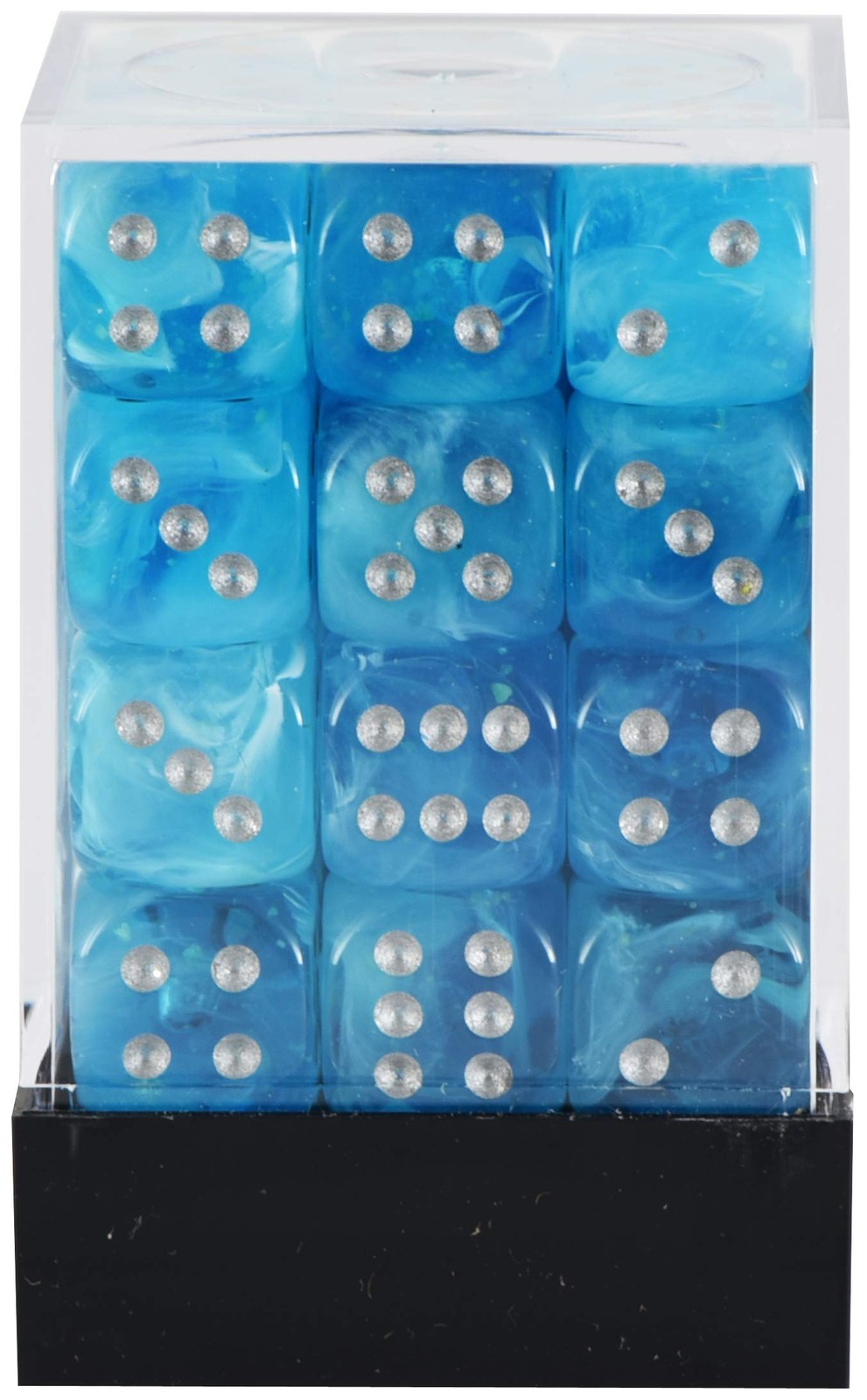 d6Cube12mm Gemini Dark Luminary SKYsv – Chessex (Pack of 36)