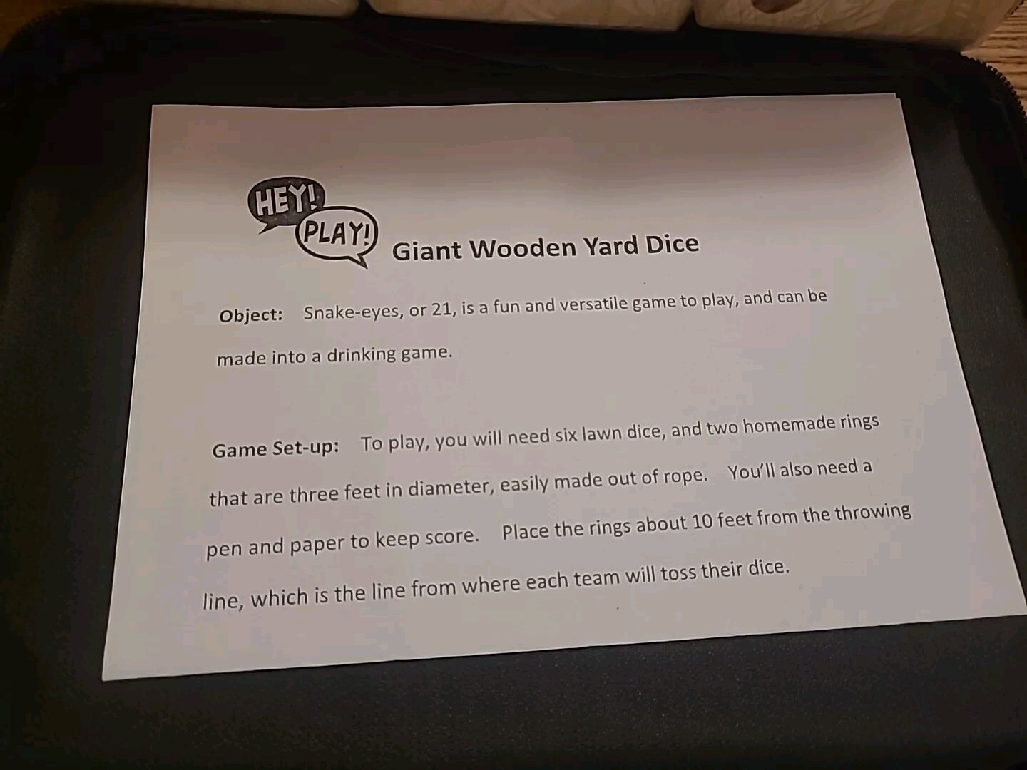 Hey! Play! Giant Wooden Dice Game