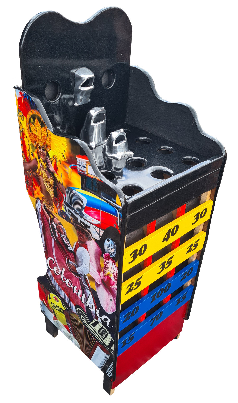 Juego de Sapo Rana Desarmable Colombia Con Argollas y Tablero de Puntuación