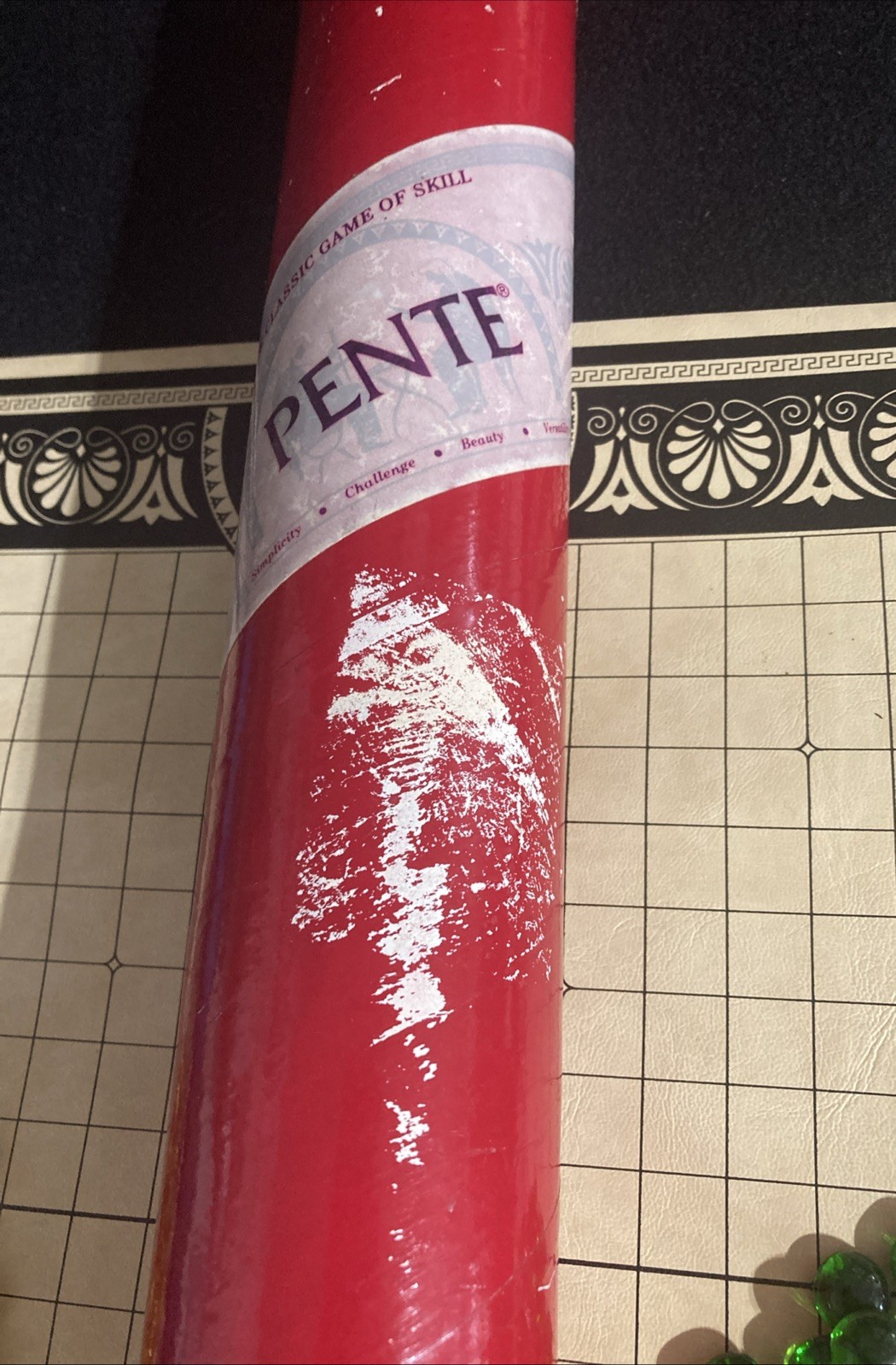 Vintage 1992 PENTE Classic Game of Skill in Red Tube -Complete EUC
