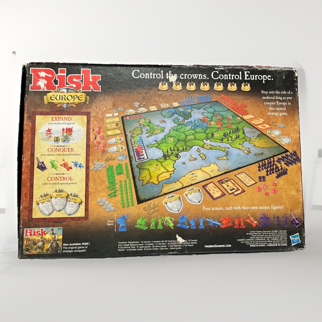 Risk Europe GAME 2015 War Strategy Board Game FOR REPLACEMENT PARTS INCOMPLETE