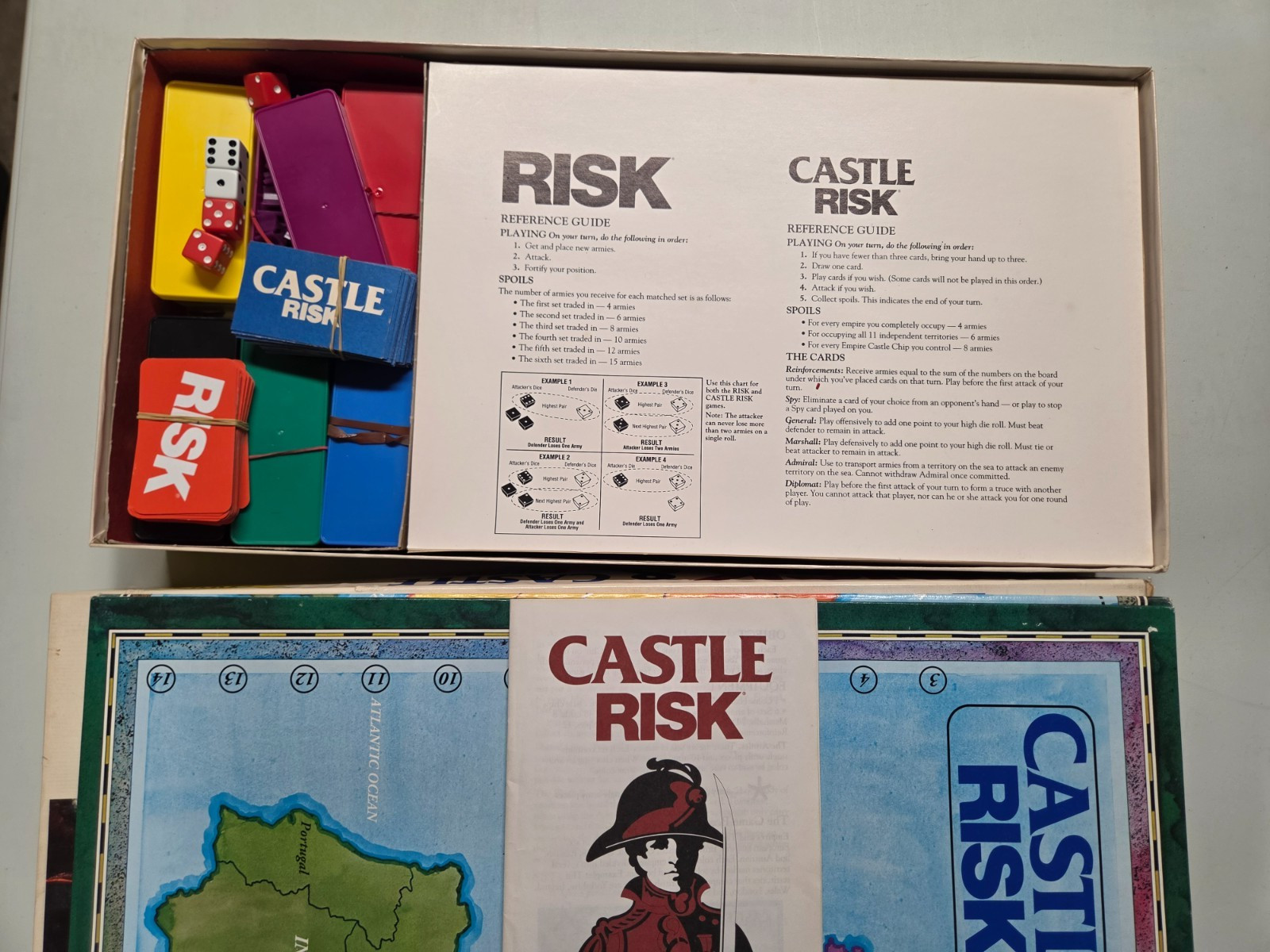 VGC Risk and Castle Risk Board Game 1990 Vintage 2 In 1 Parker Brothers Complete