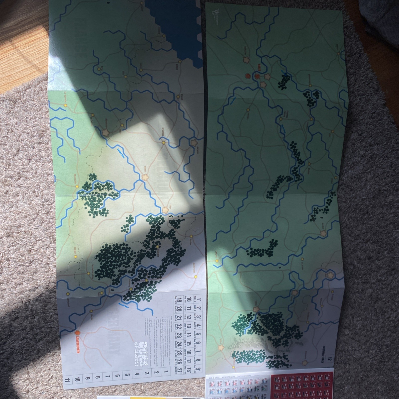 GUNS OF AUGUST War Board Game UNPUNCHED COMPLETE Worthington