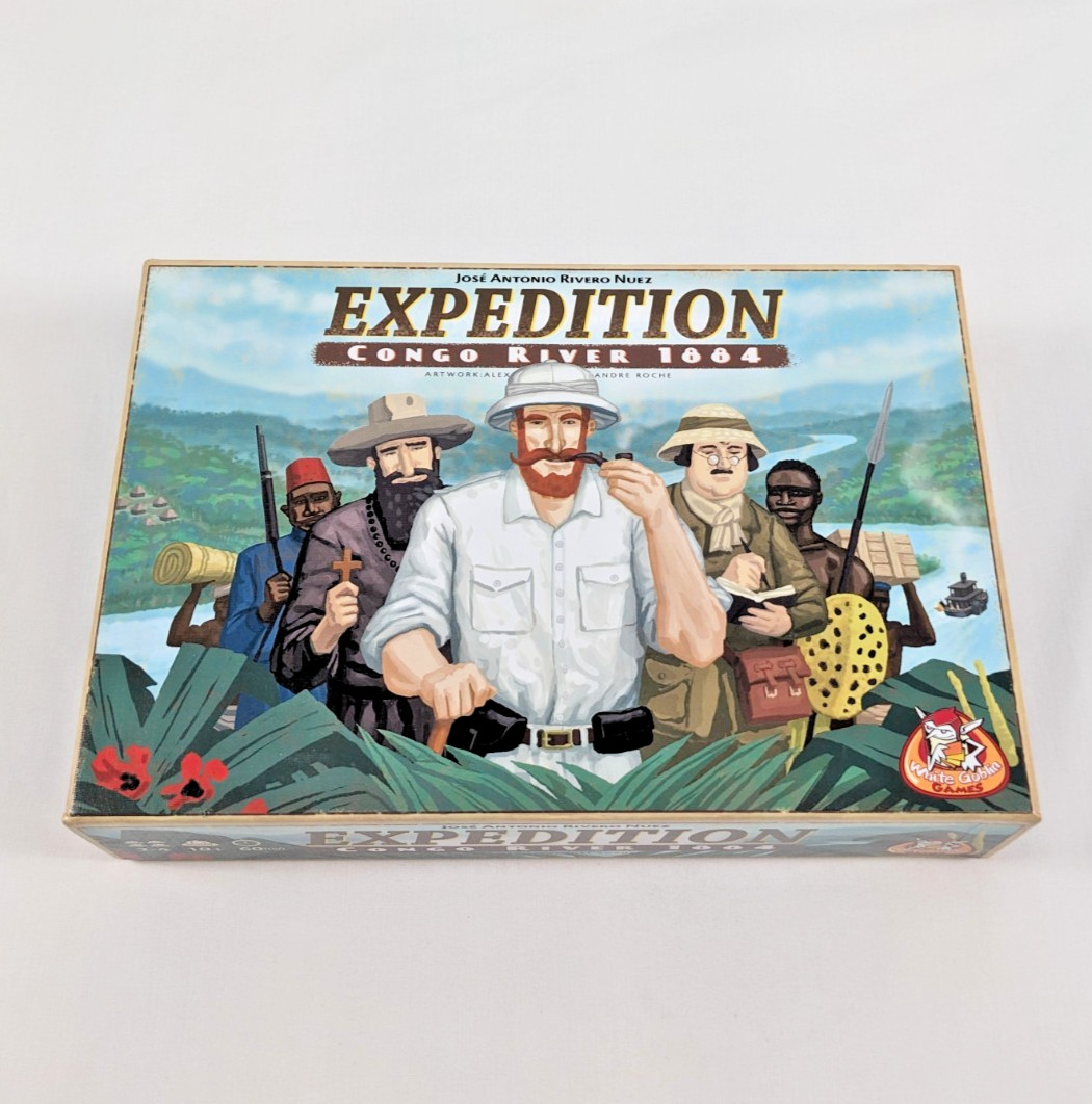 EXPEDITION CONGO RIVER 1884 Board Game Used COMPLETE White Goblin Games 2012 OOP