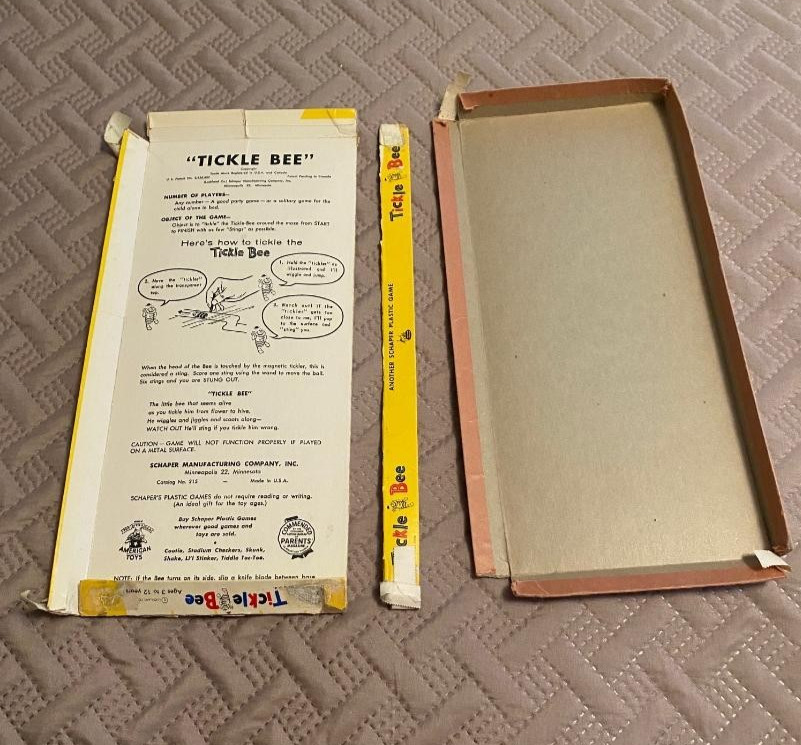 1950s SCHAPER Vintage CHILDS GAME – TICKLE BEE – Original Box