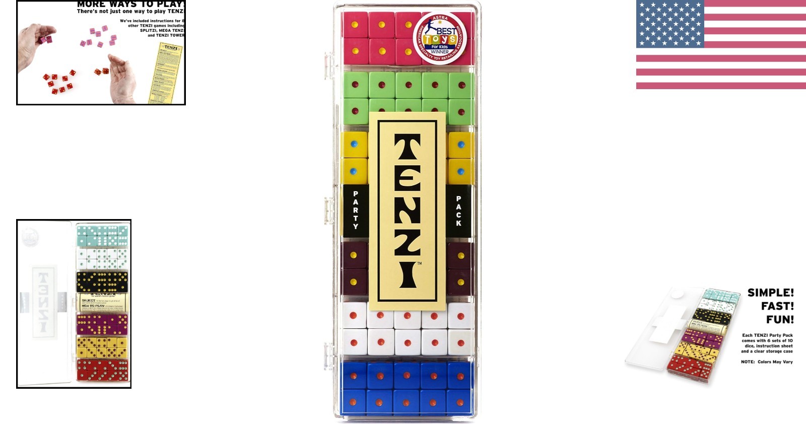 World’s Fastest Dice Game: Tenzi Party Pack for 2-6 Players, Colors May Vary