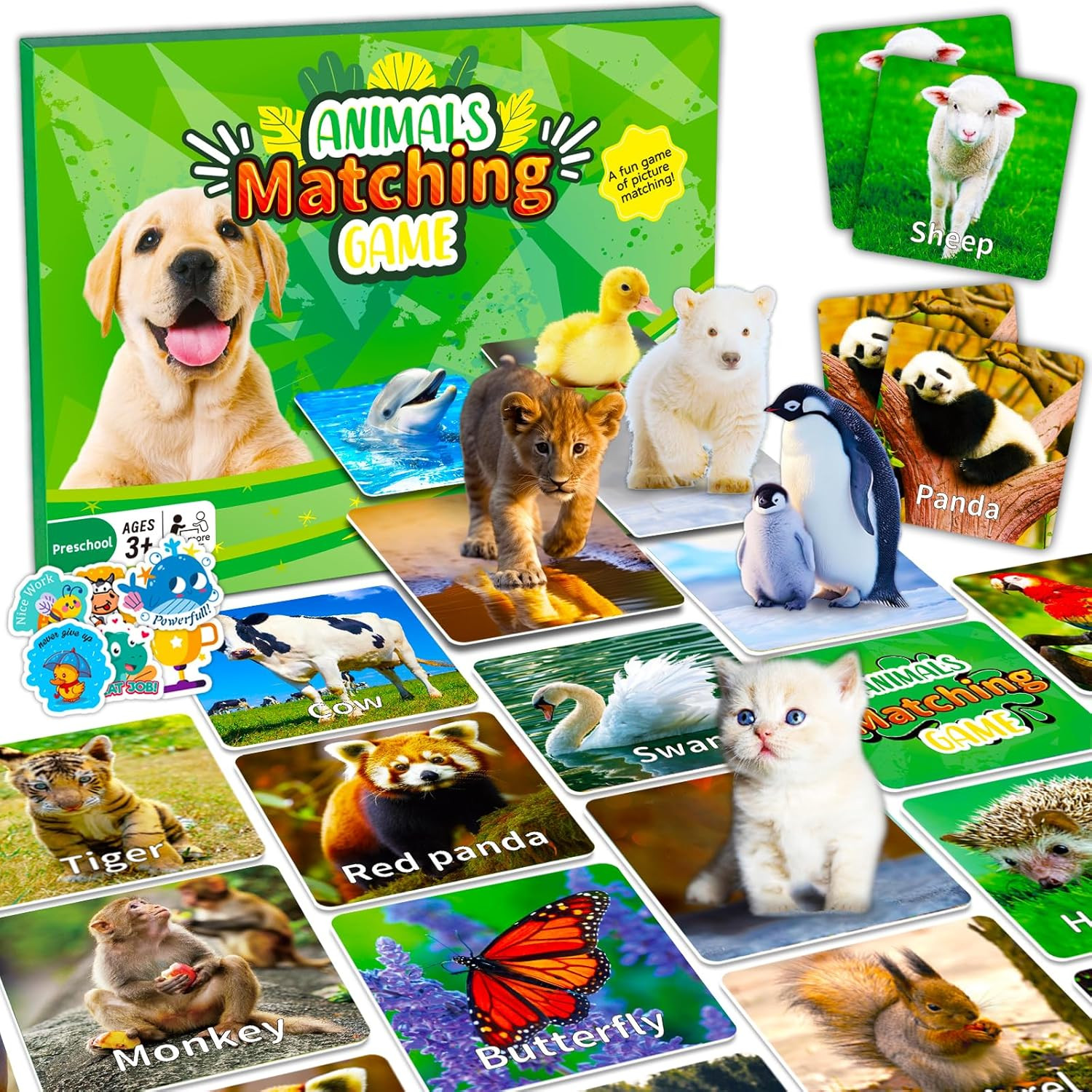 Animal Matching Game for Kids 100PCS Memory Card Game for Toddlers Preschool …
