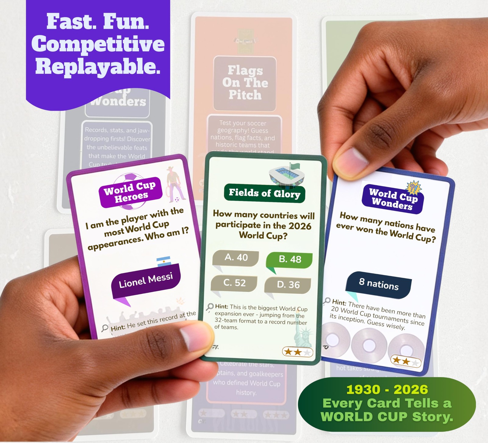2026 World Cup Soccer Trivia Card Game, Nations & Icons – 150 Quiz Questions,…
