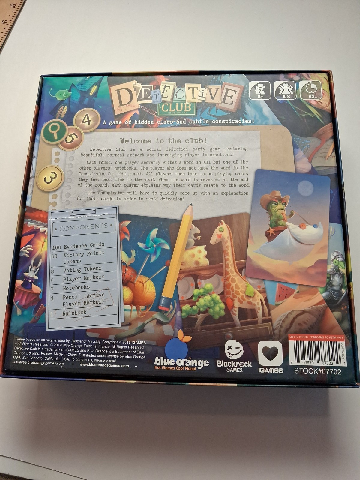 Detective Club Board Game by Blue Orange -2019 Edition Complete