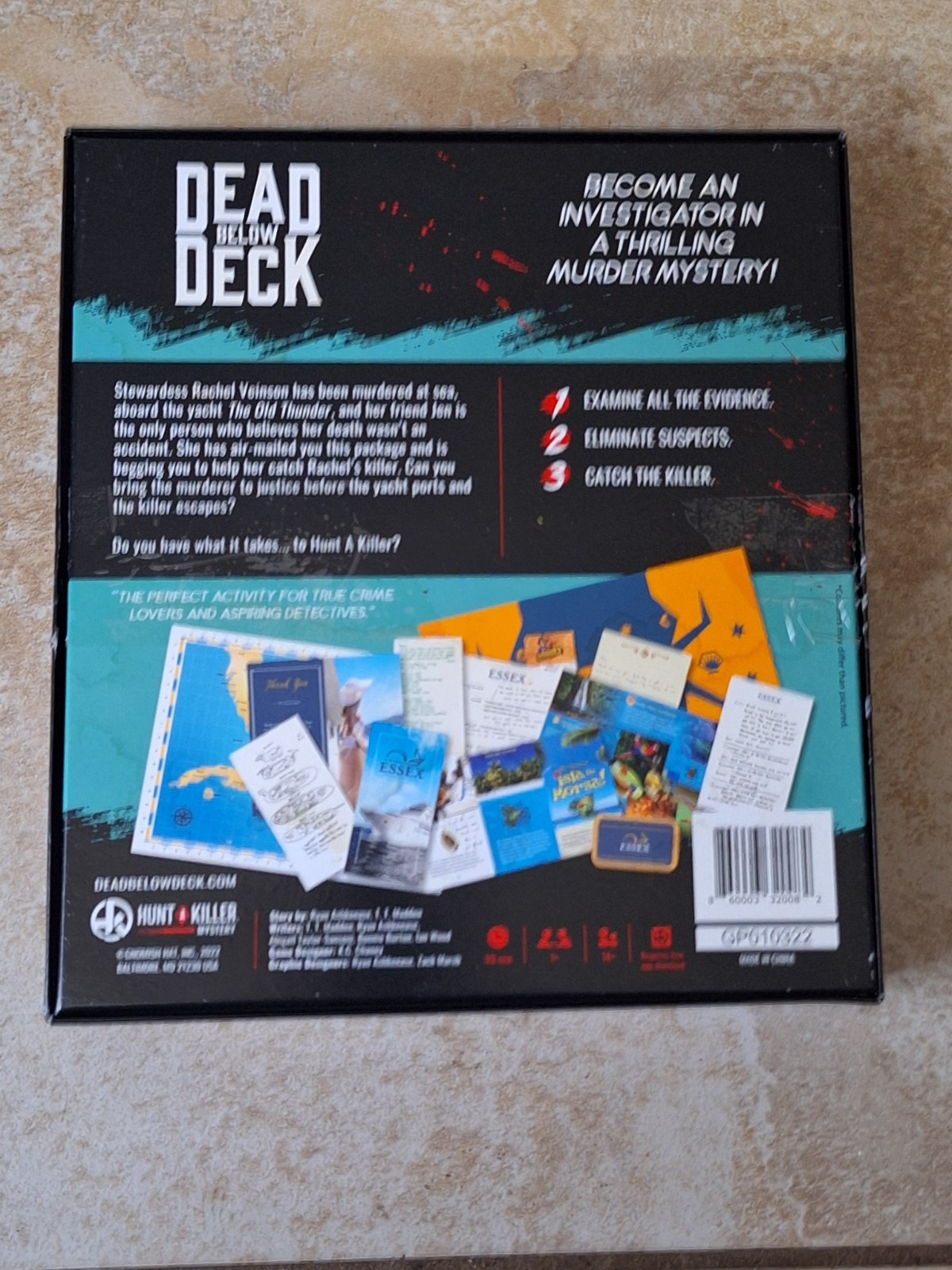 Hunt A Killer Dead Below Deck Murder Mystery Board Game Complete Used Once