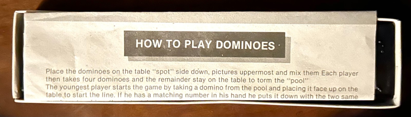 VINTAGE DOMINOES THAILAND DOUBLE SIX NON-TOXIC TIGER PIECES WITH INSTRUCTIONS