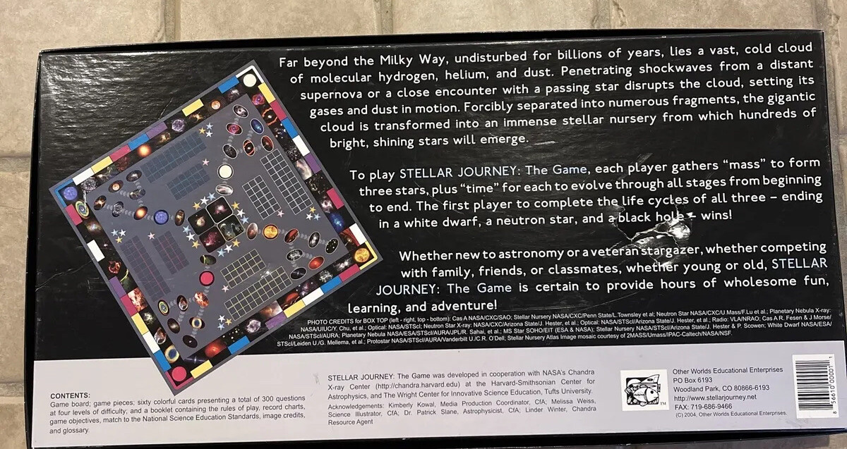Stellar Journey The Game An Adventure in Space and Time Trivia Science Education