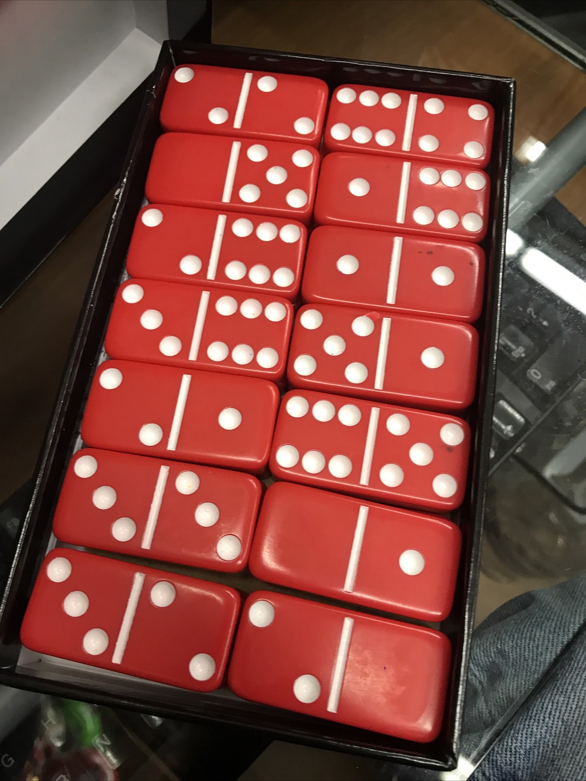 Dominoes Double 6 Six Standard Size Red Color