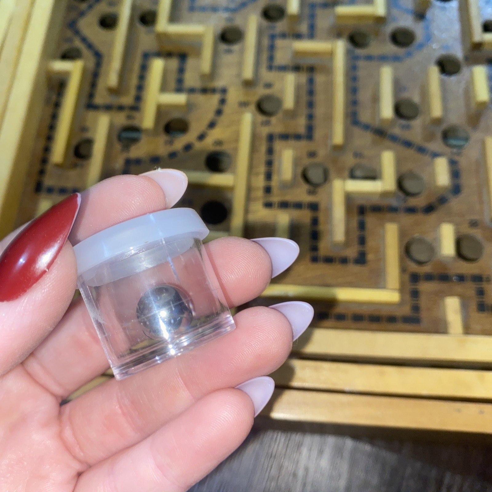 Labyrinth Wooden Maze Game with One Steel Marble, Puzzle Game 60 Holes