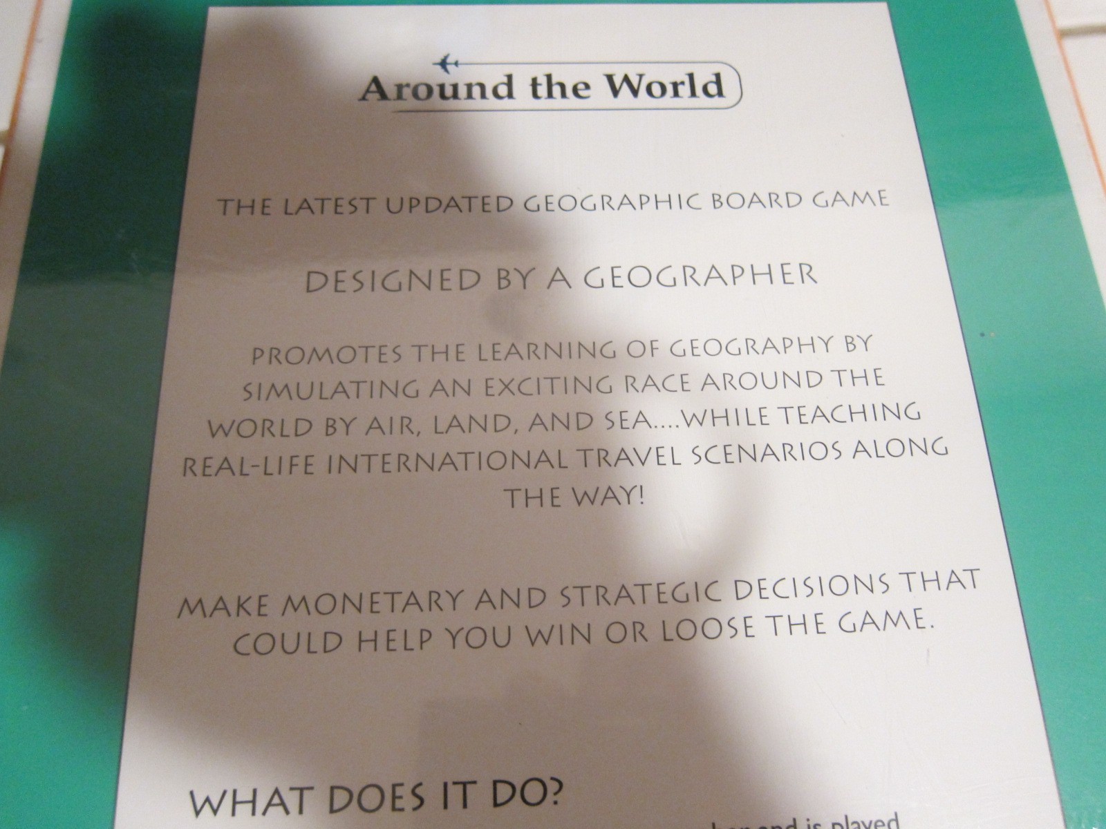 NIB 1989 Seattle Palmer ABC Toys Around the World Game by Geographer