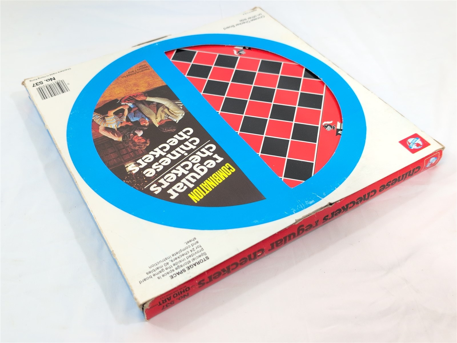 Vintage OHIO ART CHINESE CHECKERS AND REGULAR CHECKERS Game #537-ORIGINAL BOX