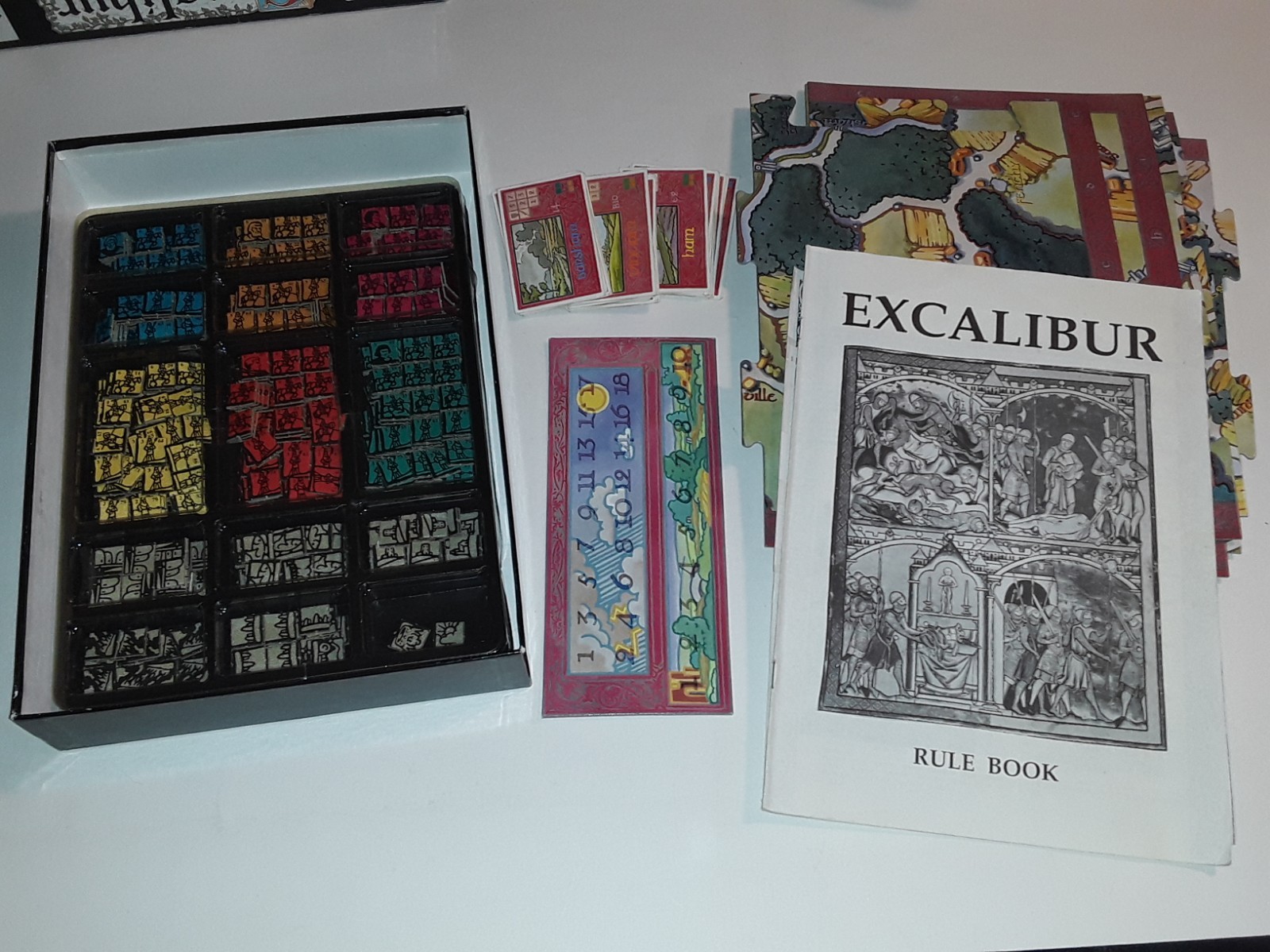 Excalibur board game COMPLETE w/o dice King Arthur economy-building Wotan Games