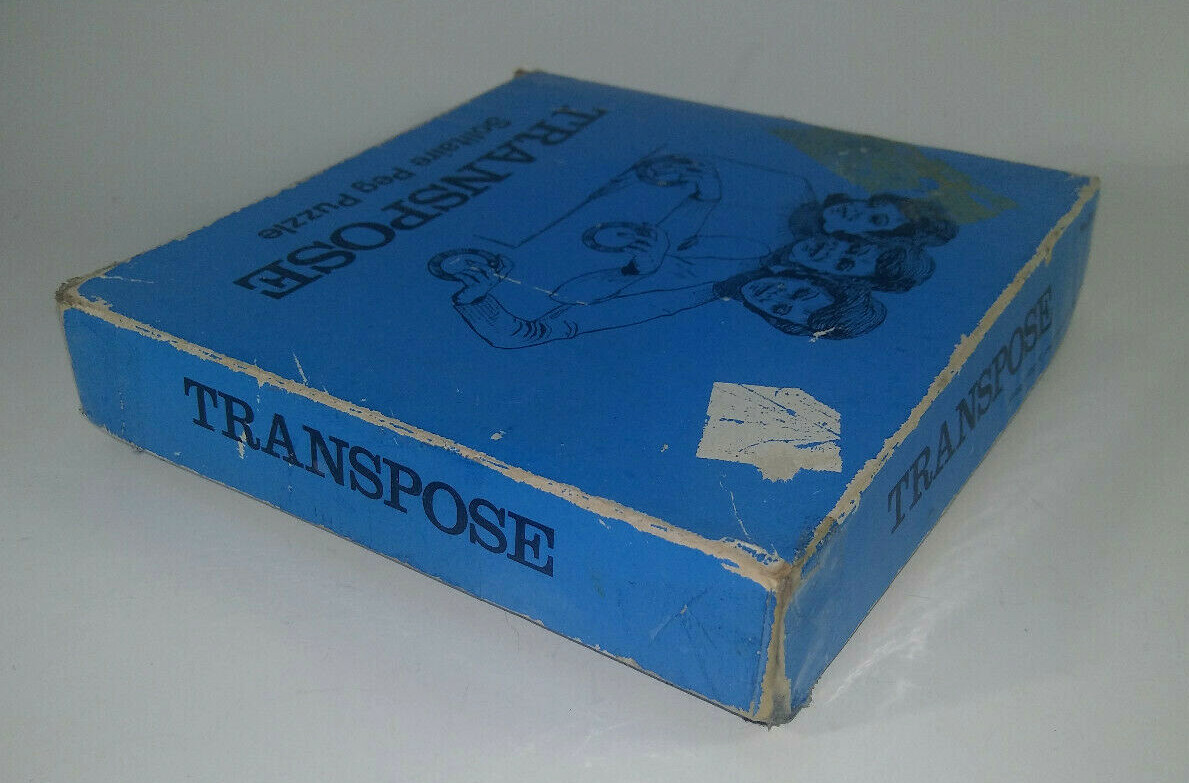 Vintage Transpose Solitaire Peg Puzzle No. 113 Crisloid Plastics Inc USA Wooden