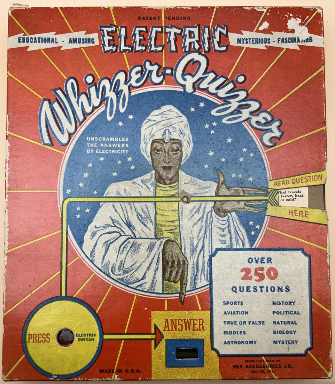 Vintage 1950s/60s Electric WHIZZER QUIZZER Game Rex Products USA
