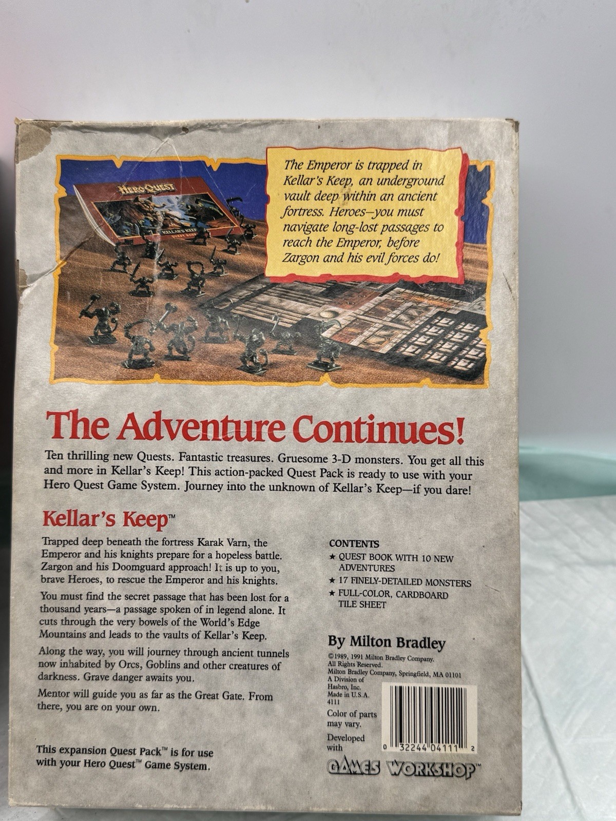 Vintage 1991 HeroQuest Kellar’s Keep Quest Pack (READ)