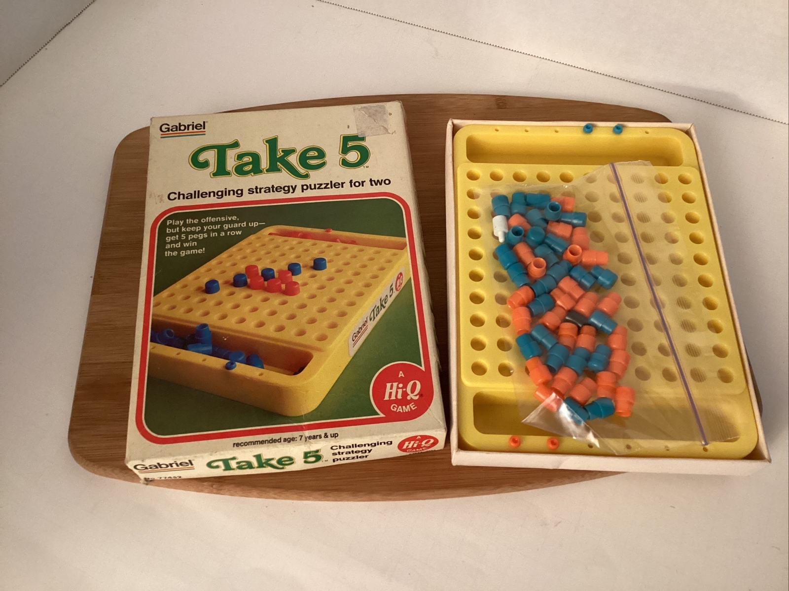 Vintage TAKE 5 by Gabriel Strategy Board Game Hi-Q Puzzle Vintage 1977 Complete