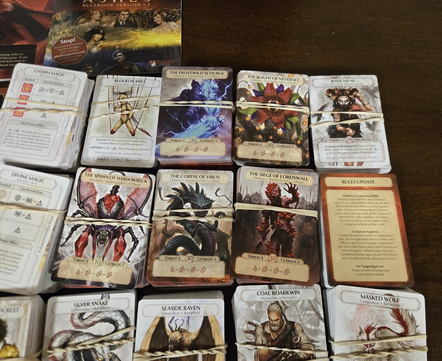Ashes Reborn Rise of the Phoenixborn Master Set, Red Rains & multiple expansions